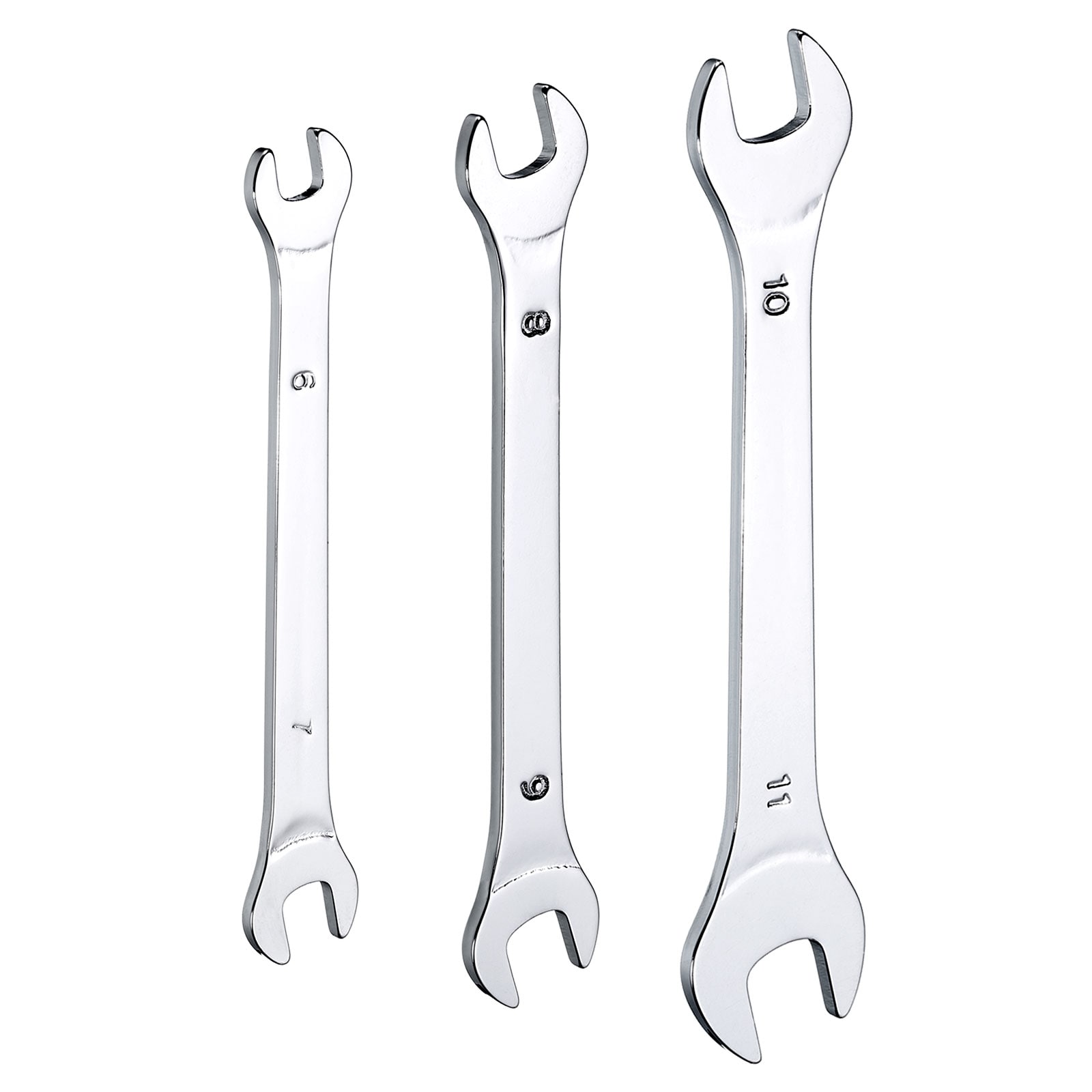 Harfington 3pcs Double Open End Thin Wrench Set 6x7 / 8x9 / 10x11mm Metric Super Thin Small Flat Head Wrench Mirror Polished Open Ended Spanner for Automotive Repair Furniture Assembly #S26030900UX0947