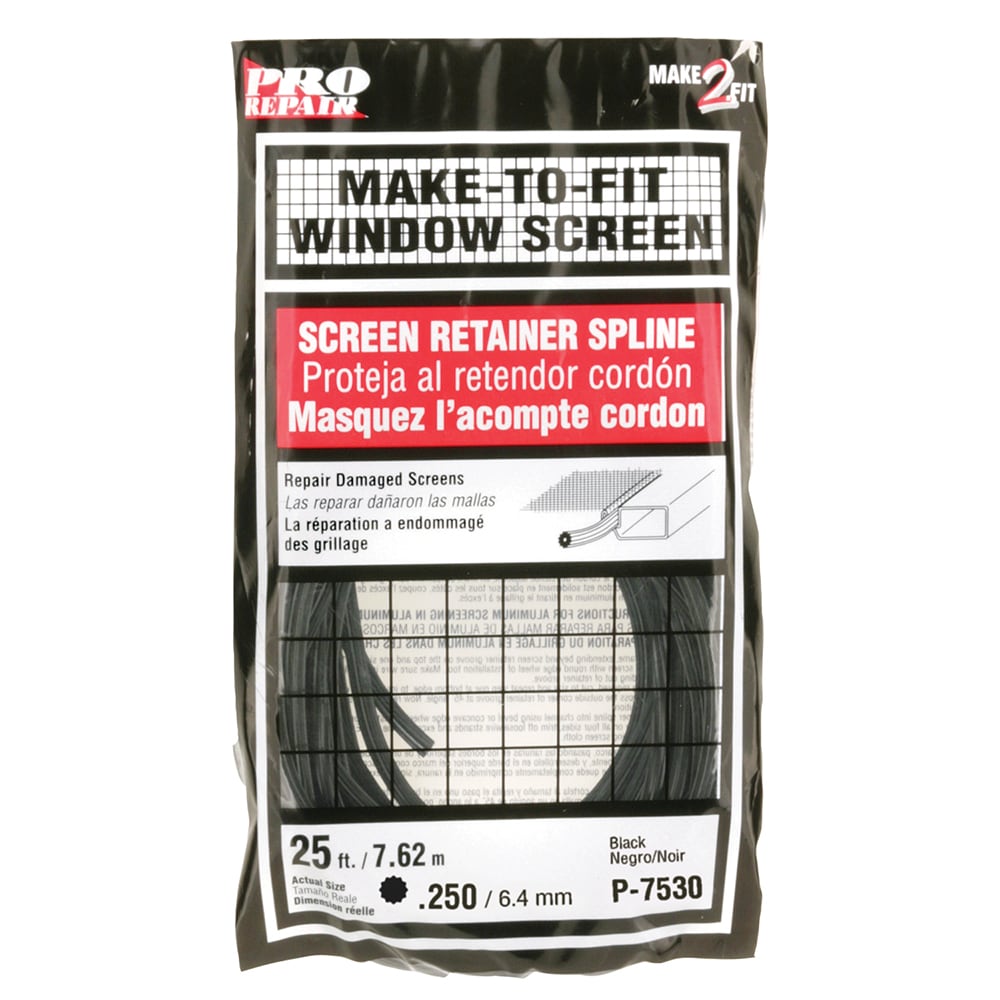 Prime-Line P 7530 0.25 in. x 25 foot Roll, Black Spline (24 Pack)