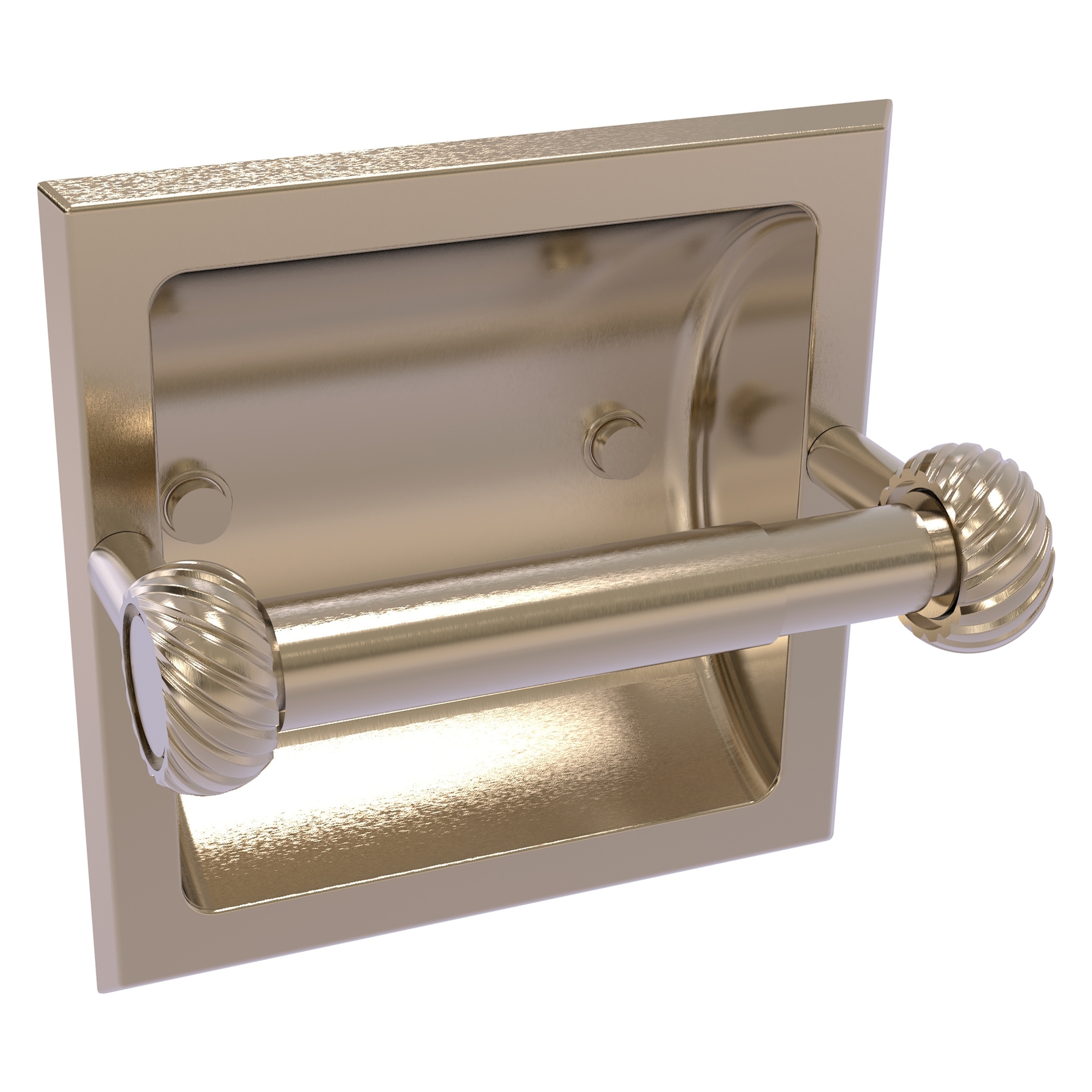 Allied Brass 2024-CT-PEW Continental Antique Pewter Recessed Double post Toilet Paper Holder 1 -Rolls with Storage