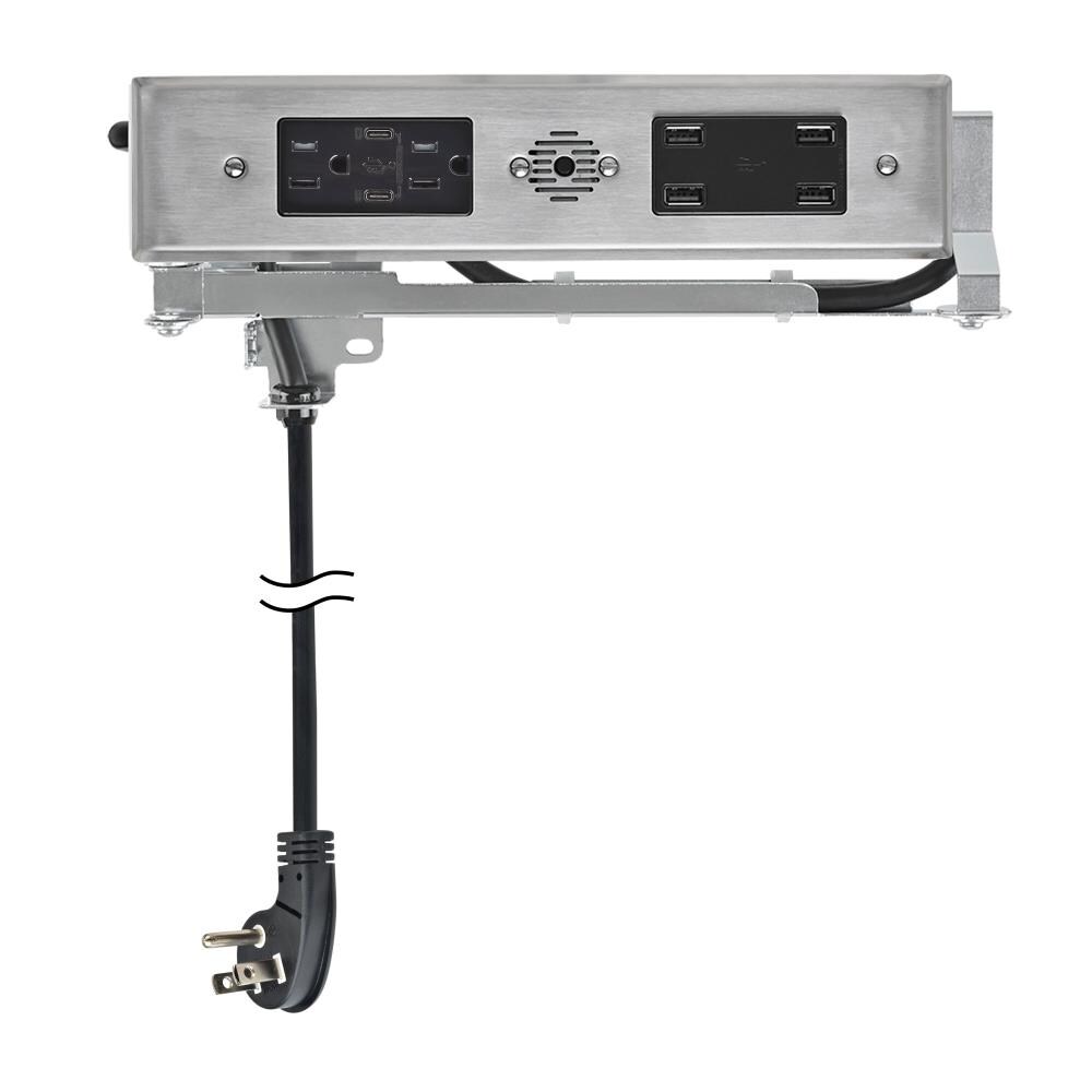 Docking Drawer 1514-232S Blade Duo 15 -Amp 120/125-volt Tamper Resistant Residential/Commercial Duplex Outlet Dual Type C with Wall Plate, Stainless steel