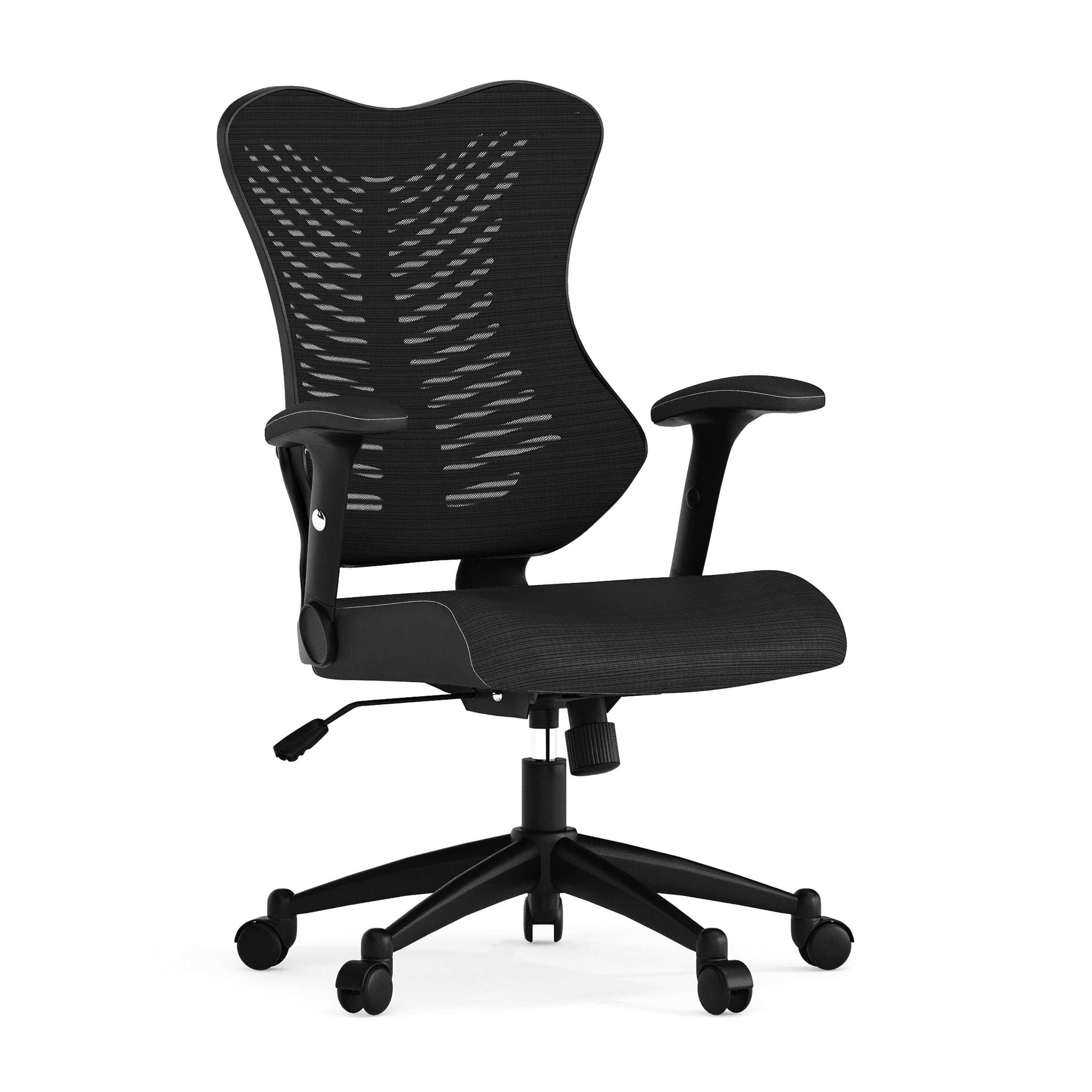 Flash Furniture 847254076265 Kale Black Mesh Contemporary Ergonomic Adjustable Height Swivel Mesh Executive Chair