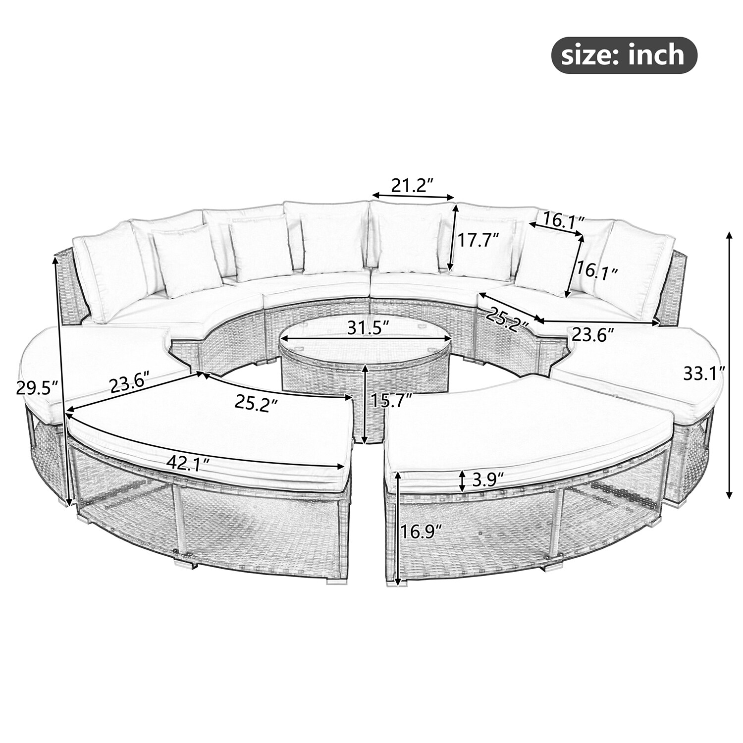 SINOFURN SYA370198BG Patio-Sofas-Daybeds - View #13