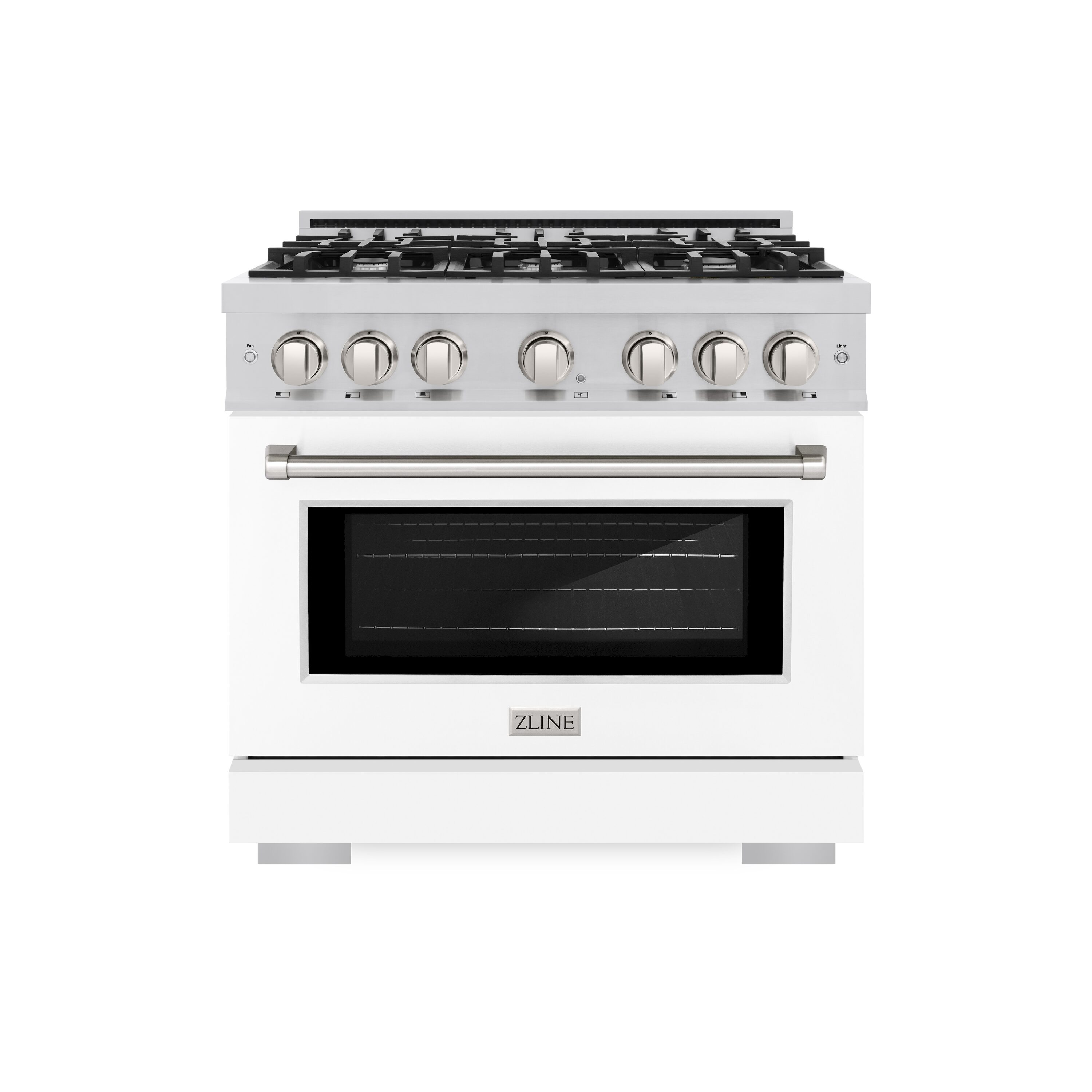 ZLINE KITCHEN & BATH HGR-WM-36 Select 36-in 6 burners 5.2-cu ft Convection Oven Freestanding Liquid Propane Gas Range ( Stainless Steel, White Matte Door )