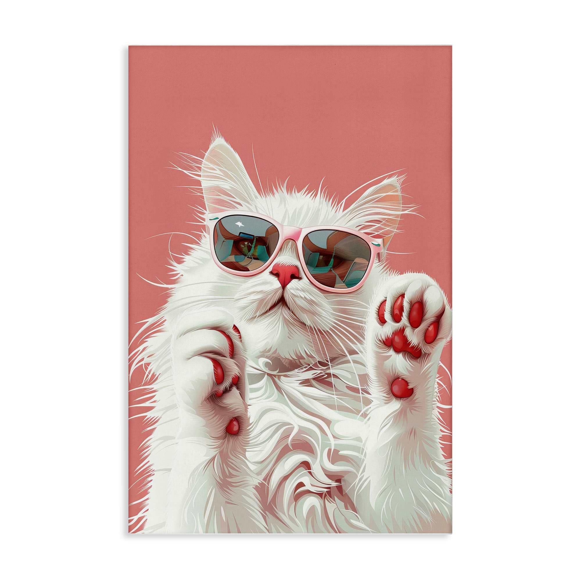 Stupell Industries BT-646-CN-20X30 Glam Cat with Sunglasses Canvas design by LSR Design Studio