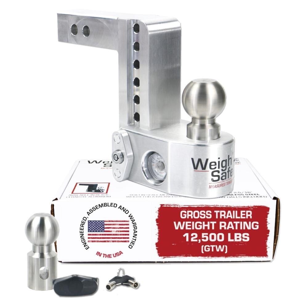 Weigh Safe  WS6 2 6 inch Drop Hitch with 2 inch Shank Built in Scale 2 Tow Balls
