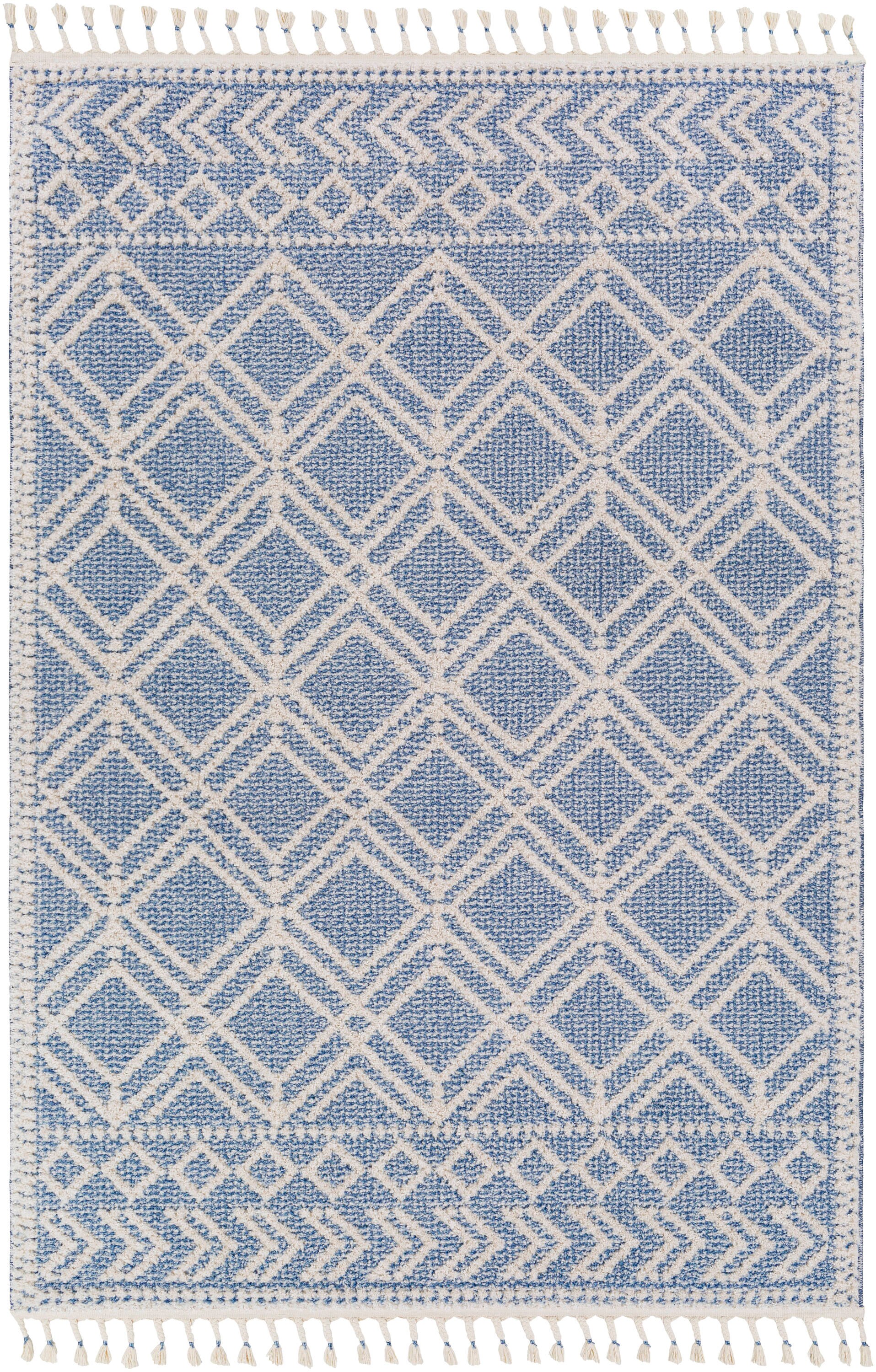 Surya VLC2314-537 Valencia 5 x 7 (ft) Woven Polyester Dark Blue Rectangular Indoor Geometric Oriental Area rug