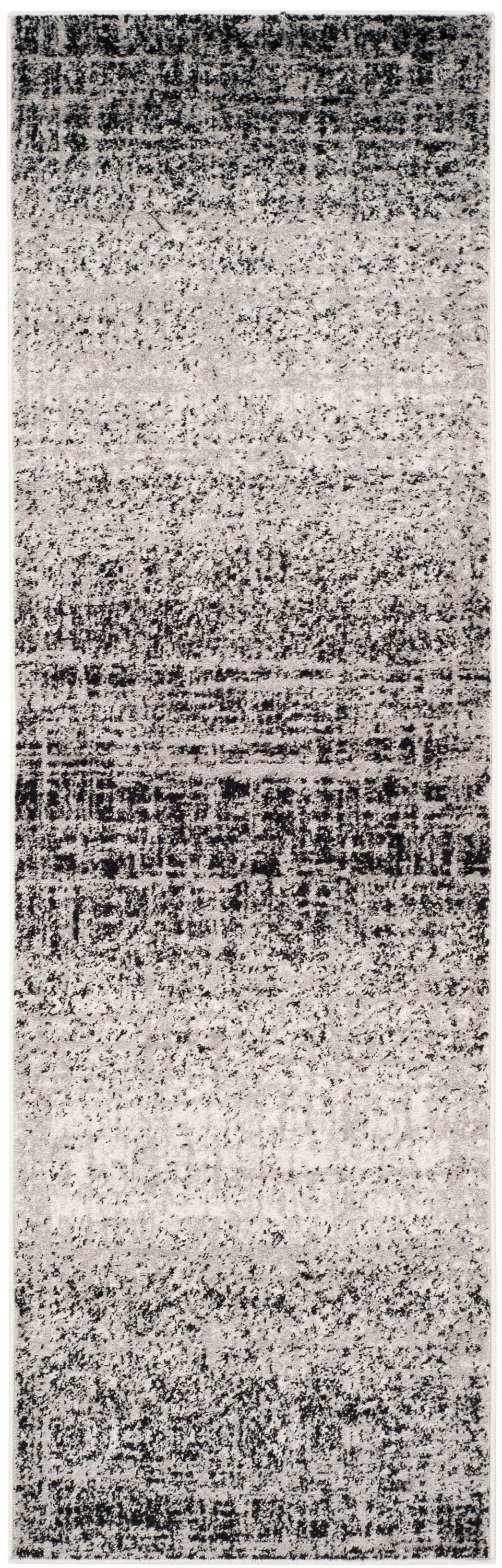 Safavieh ADR116A-218 Adirondack Lannet 2 x 18 (ft) Loomed Polypropylene Silver/Black Rectangular Indoor Abstract Industrial Runner rug
