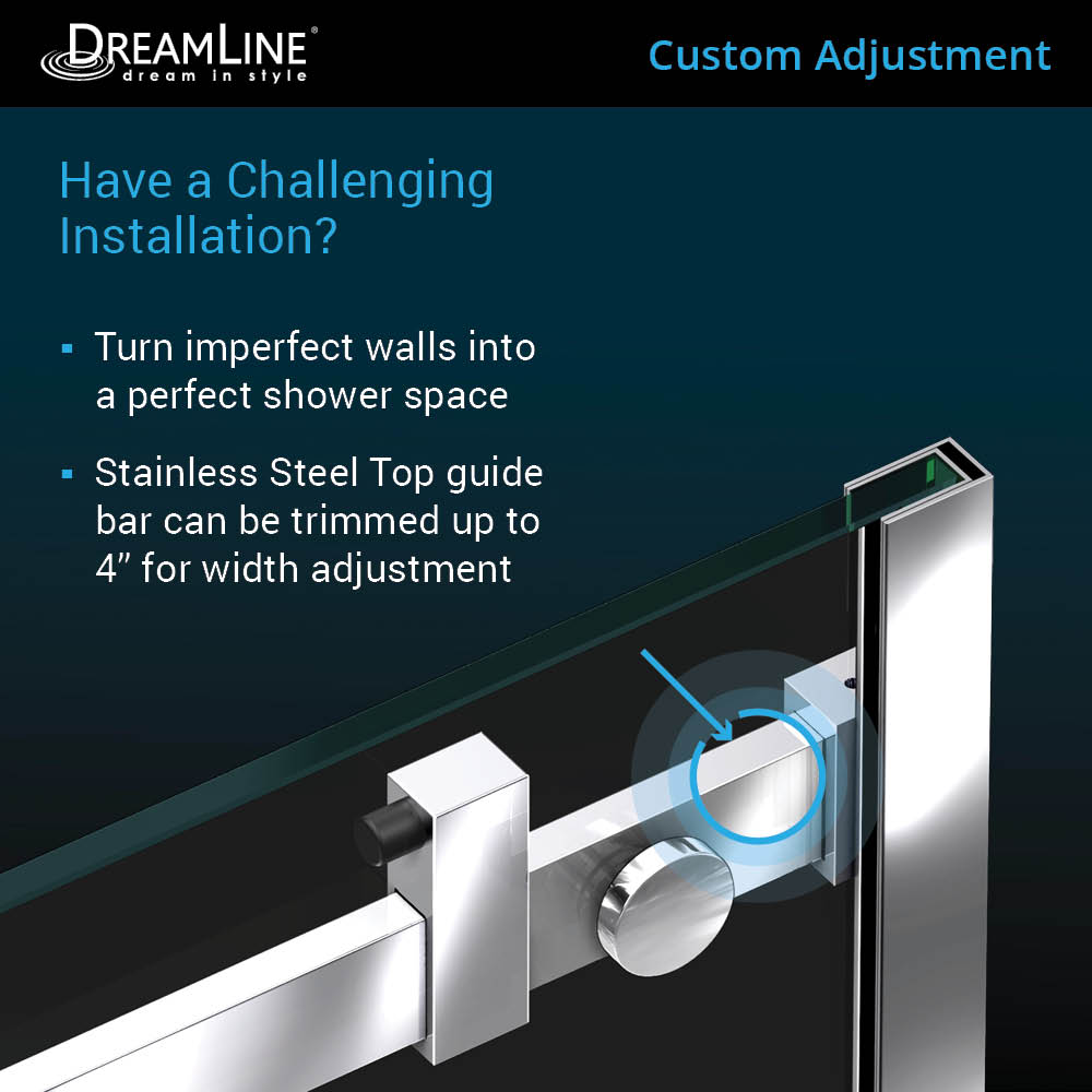 Dreamline Enigma Air Brushed Stainless Steel 56 In To 60 In W X 62 In H