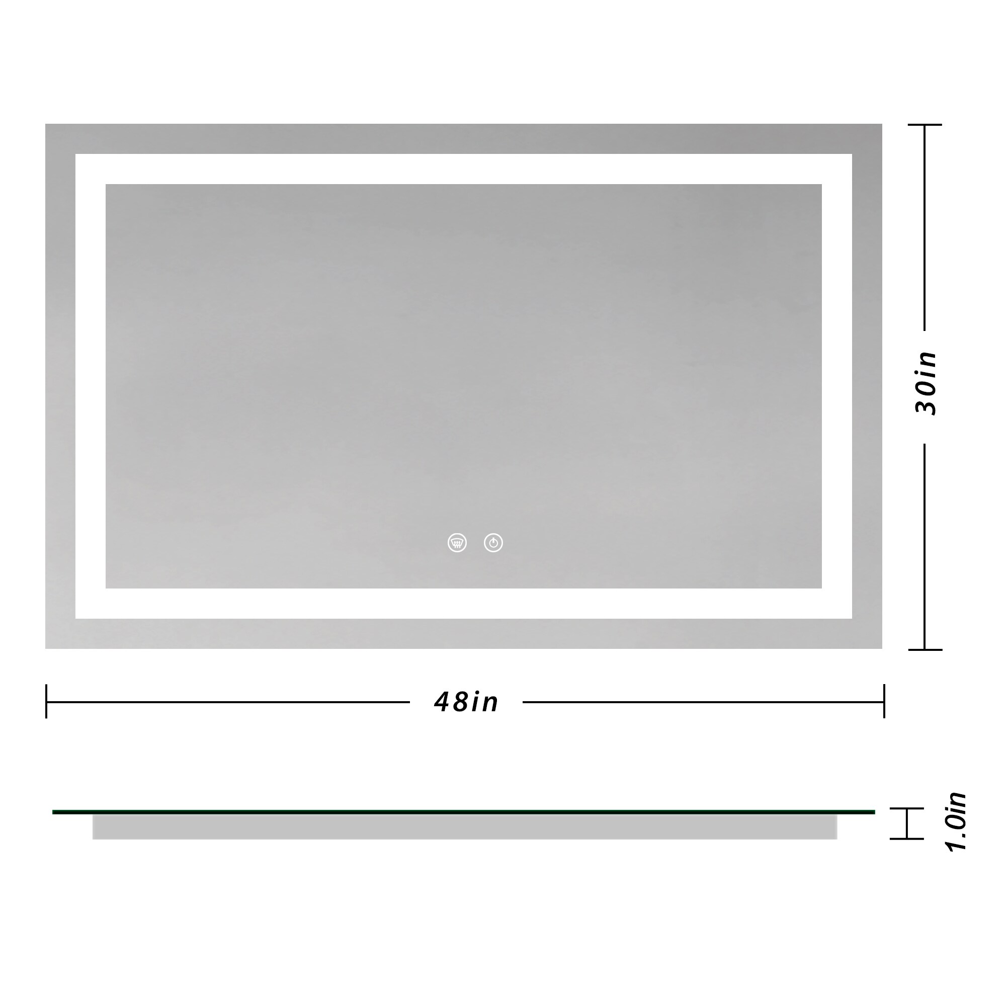 Keonjinn LW-JZ-ZG2-12176 Framed-Bath-Mirrors - View #2