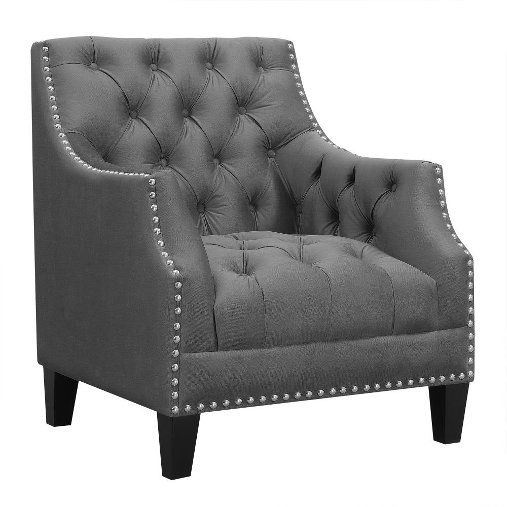 charcoal tufted chair