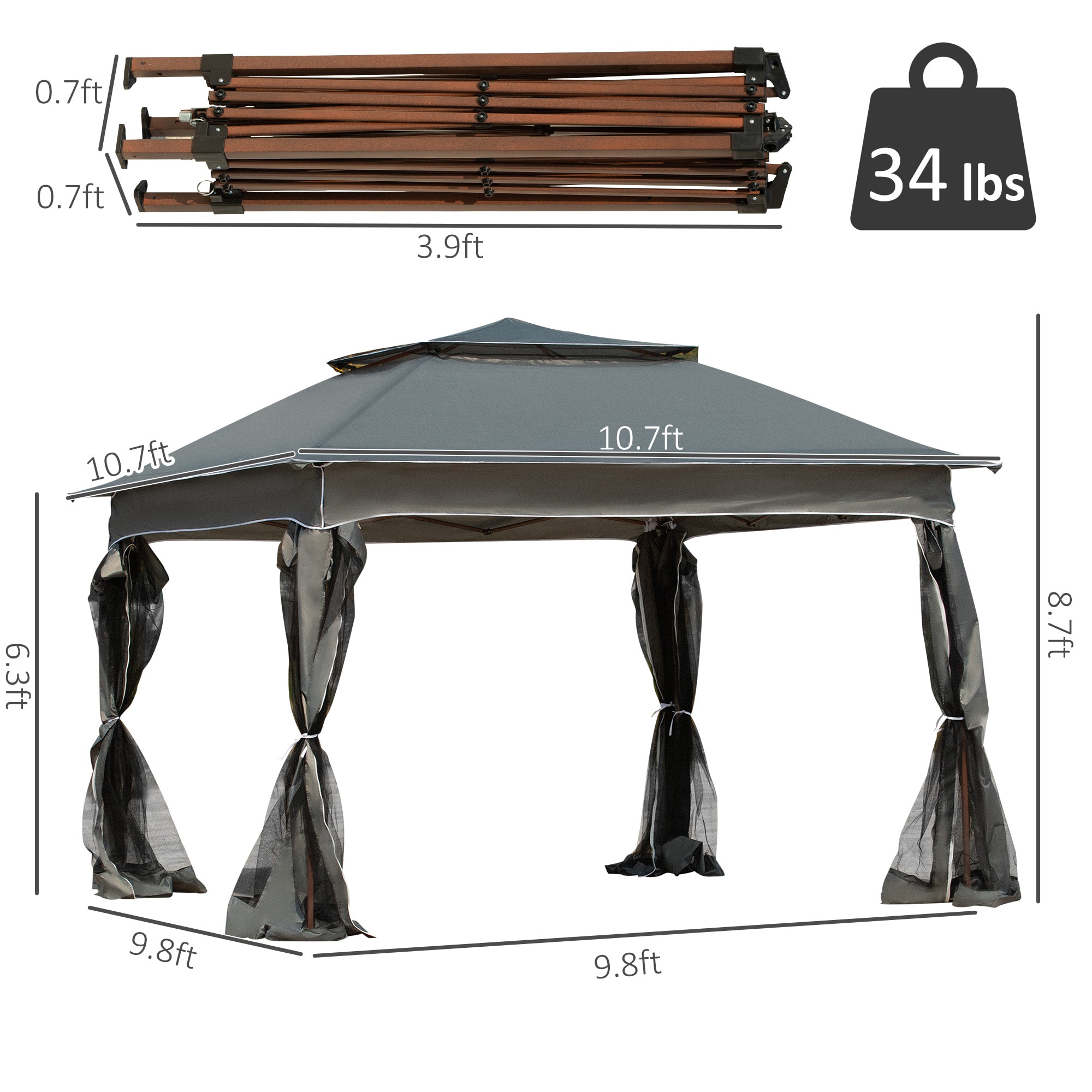 ToolCat BZ2-47-PW Wood-Resin-Gazebos - View #4