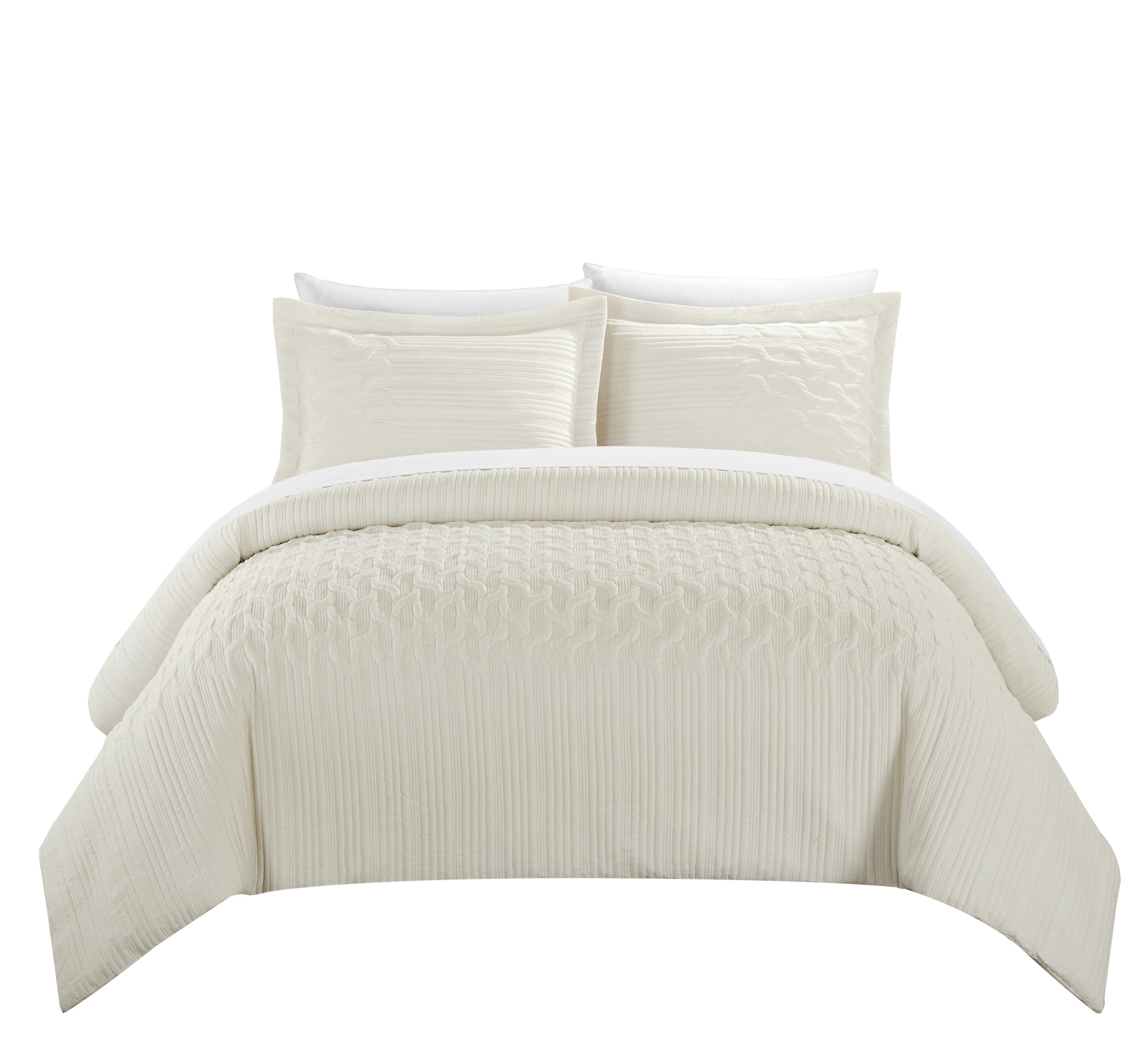 Chic Home Design Jazmine 3-Piece Beige Queen Comforter Set at Lowes.com