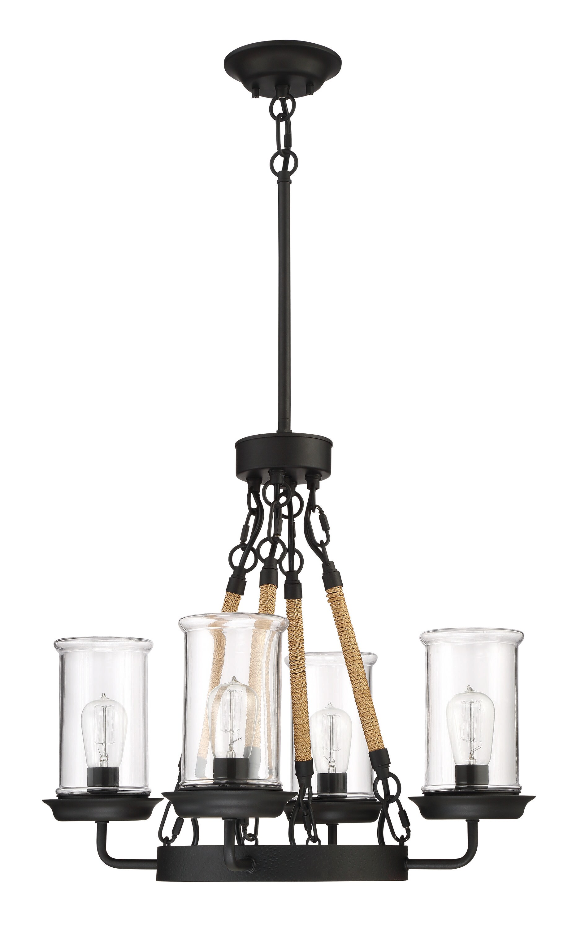 Craftmade Homestead Espresso Transitional Clear Glass Cylinder Pendant Light
