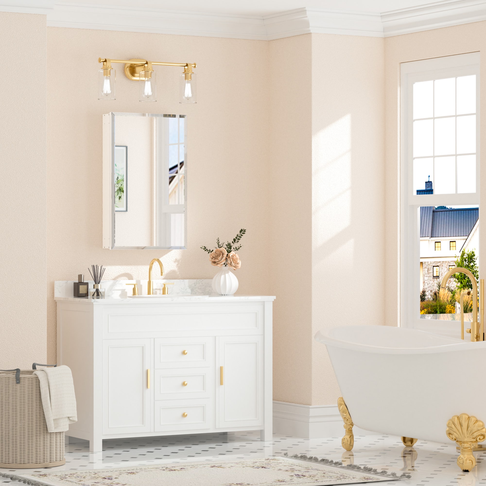 Keonjinn LW-JG-FJXP-5181-WH Bathroom-Medicine-Cabinets - View #2