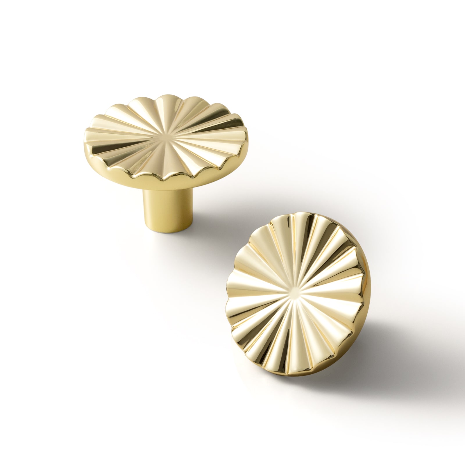 Miaokesen 2317JIN-DK-6 1-1/2-in Polished Gold Mushroom Modern Cabinet Knob 6 -Pack