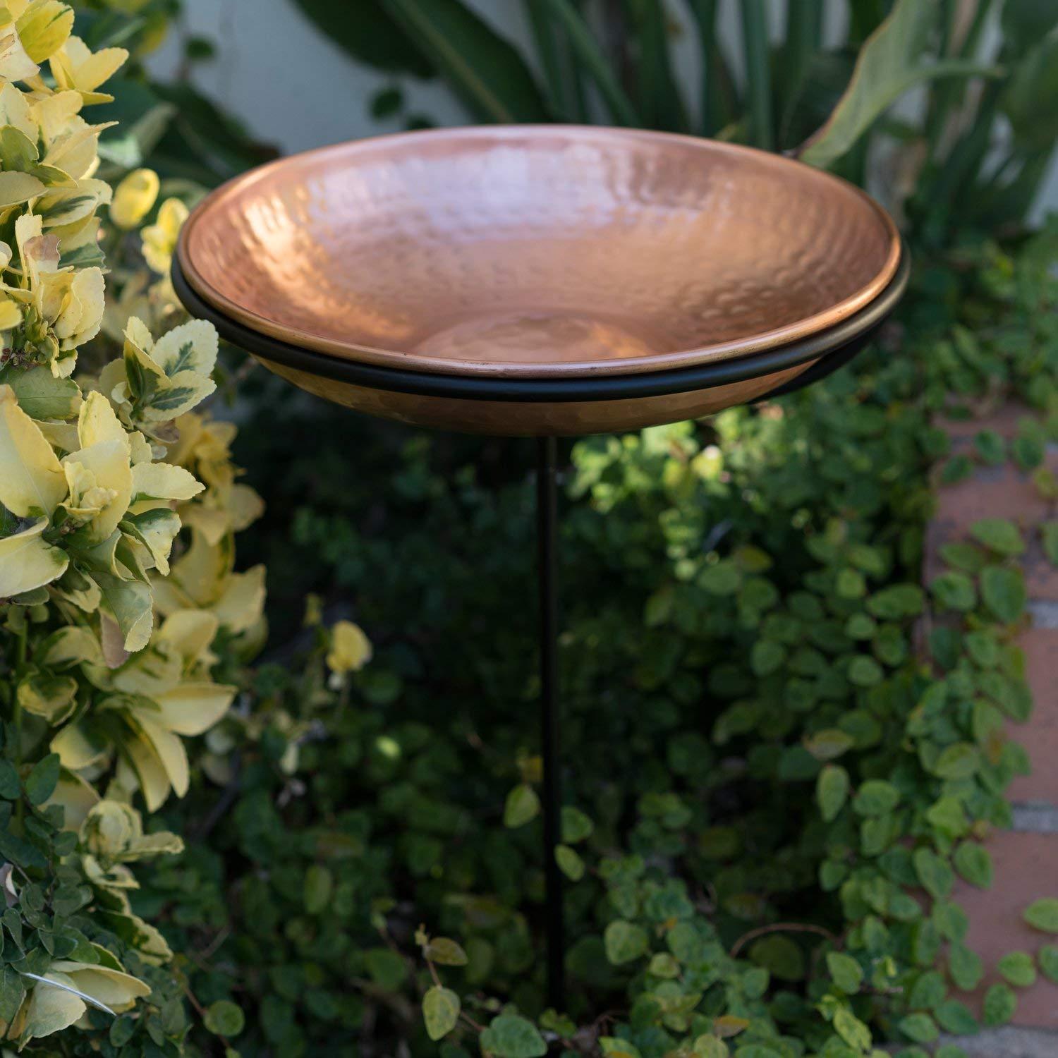 Monarch Abode Monarch Pure Copper Hand Hammered Hanging Bird Bath 17065 -  The Home Depot