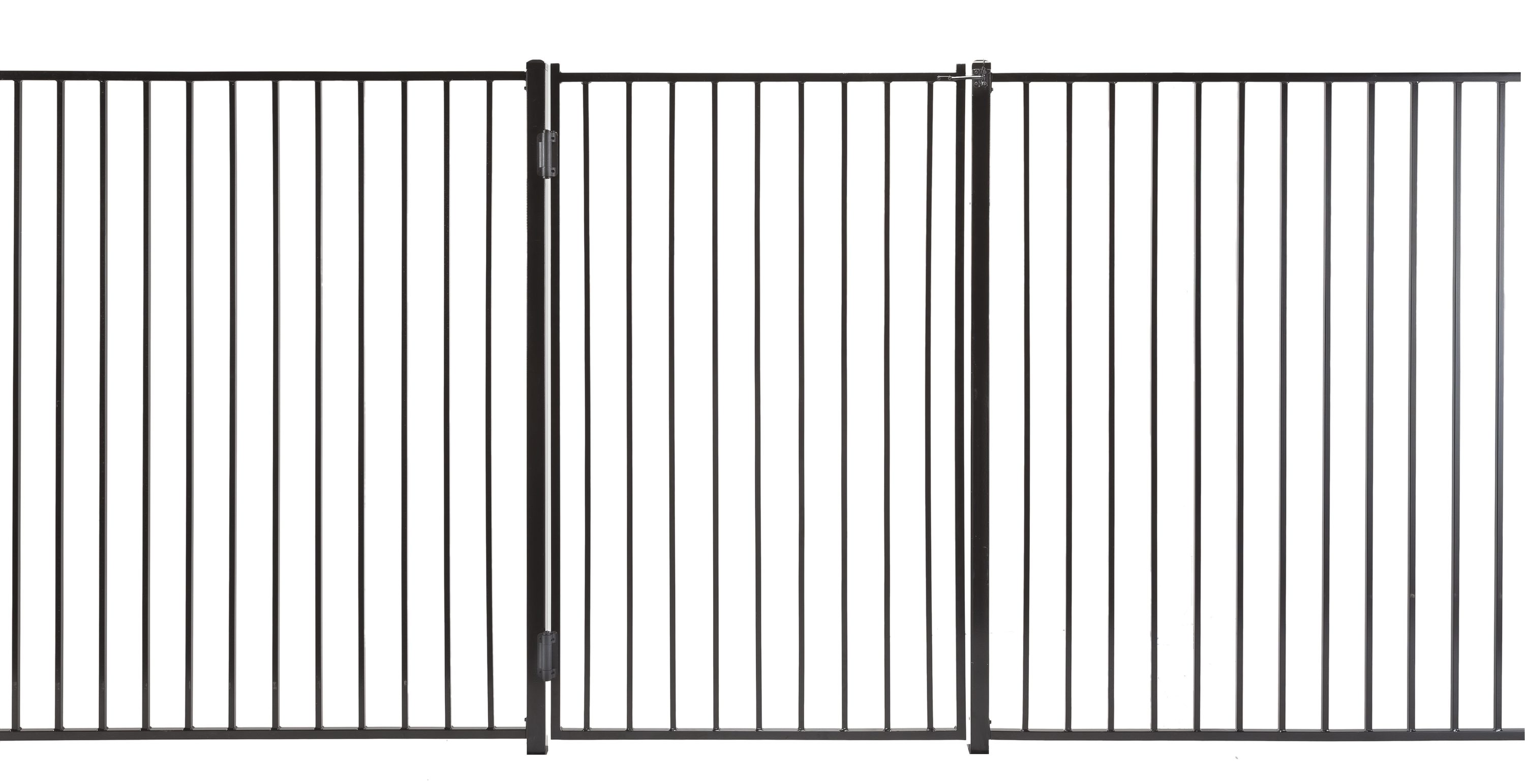 Monroe 3-ft H x 3-ft W Powder Coated Steel Flat-top Decorative Walk-thru Fence Gate