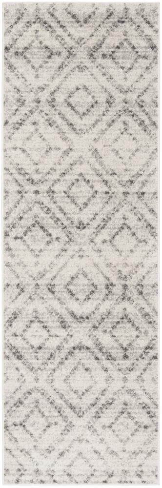 Safavieh ADR131C-210 Adirondack Avi 2 x 10 (ft) Loomed Polypropylene Light Gray/Gray Rectangular Indoor Geometric Moroccan Runner rug