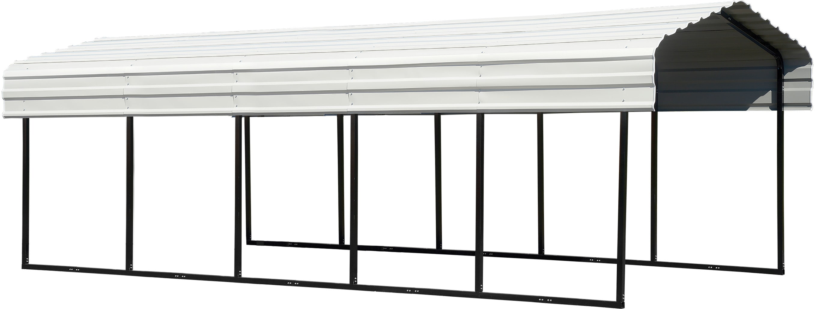 10 x 24 ft. Eggshell Galvanized Steel Carport with Black Frame