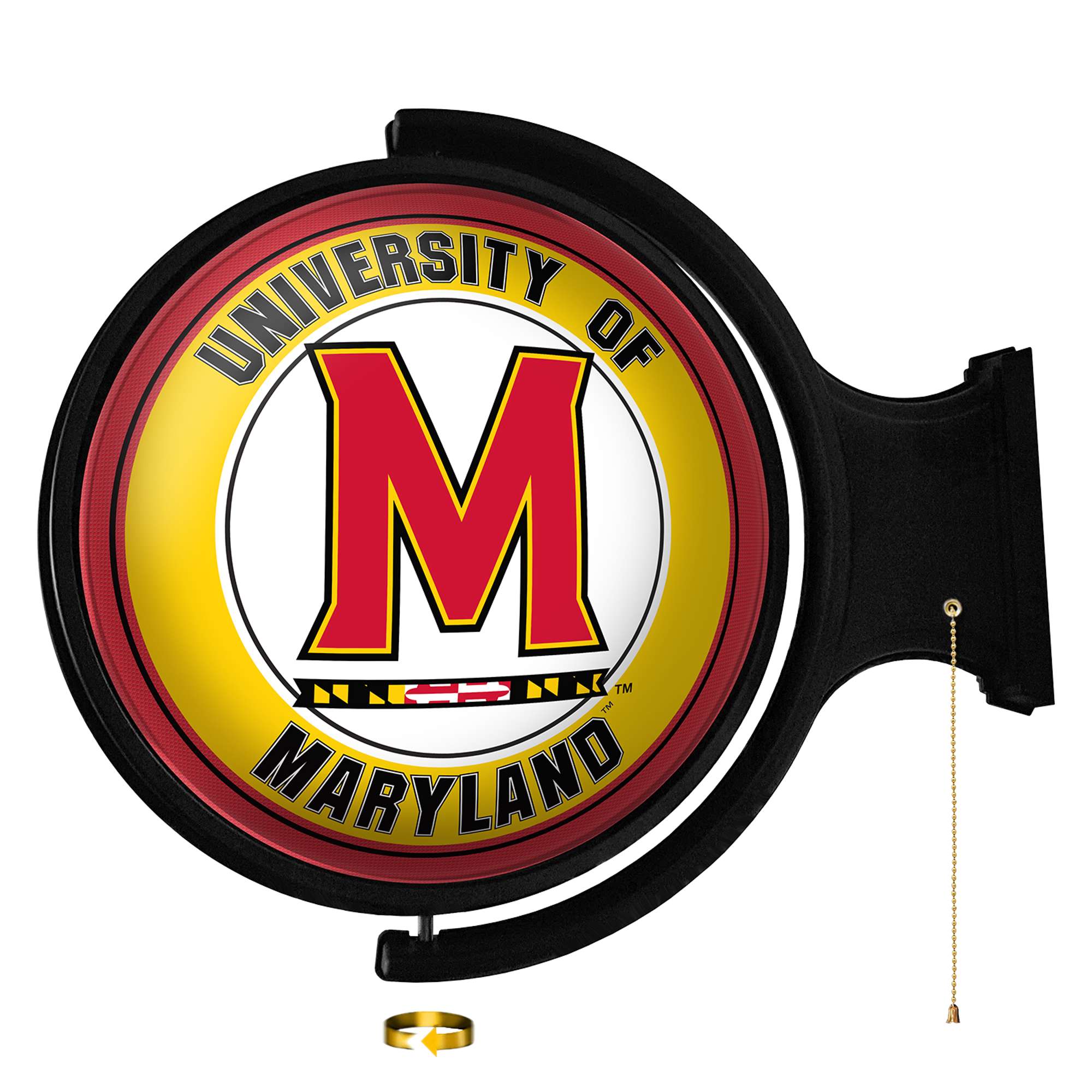 The Fan-Brand NCMRYT-115-01 Maryland Terrapins Rotating Wall Lights 23-in Constant LED Game Room Lighted Sign