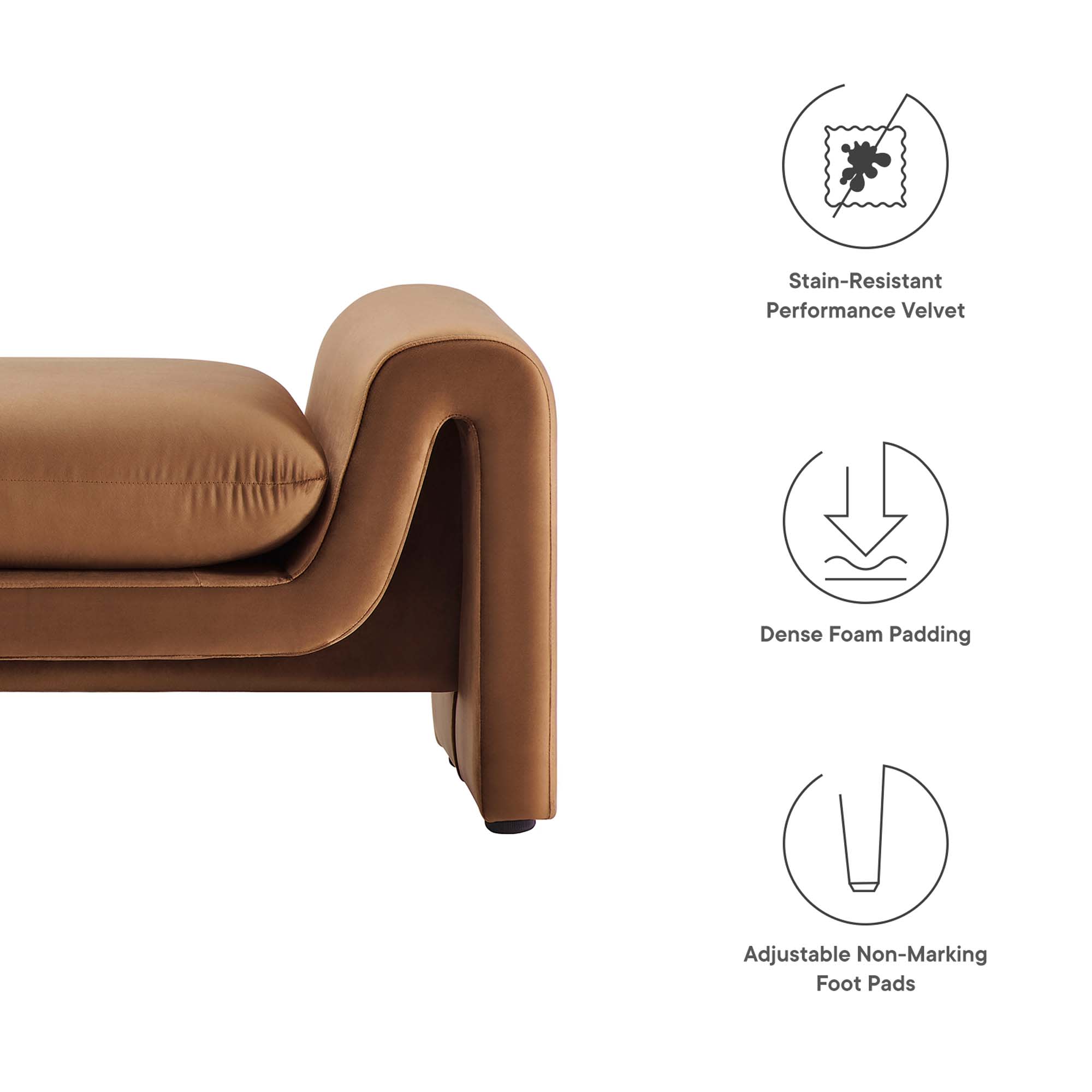 Modway EEI-6380-BRN bench - View #2
