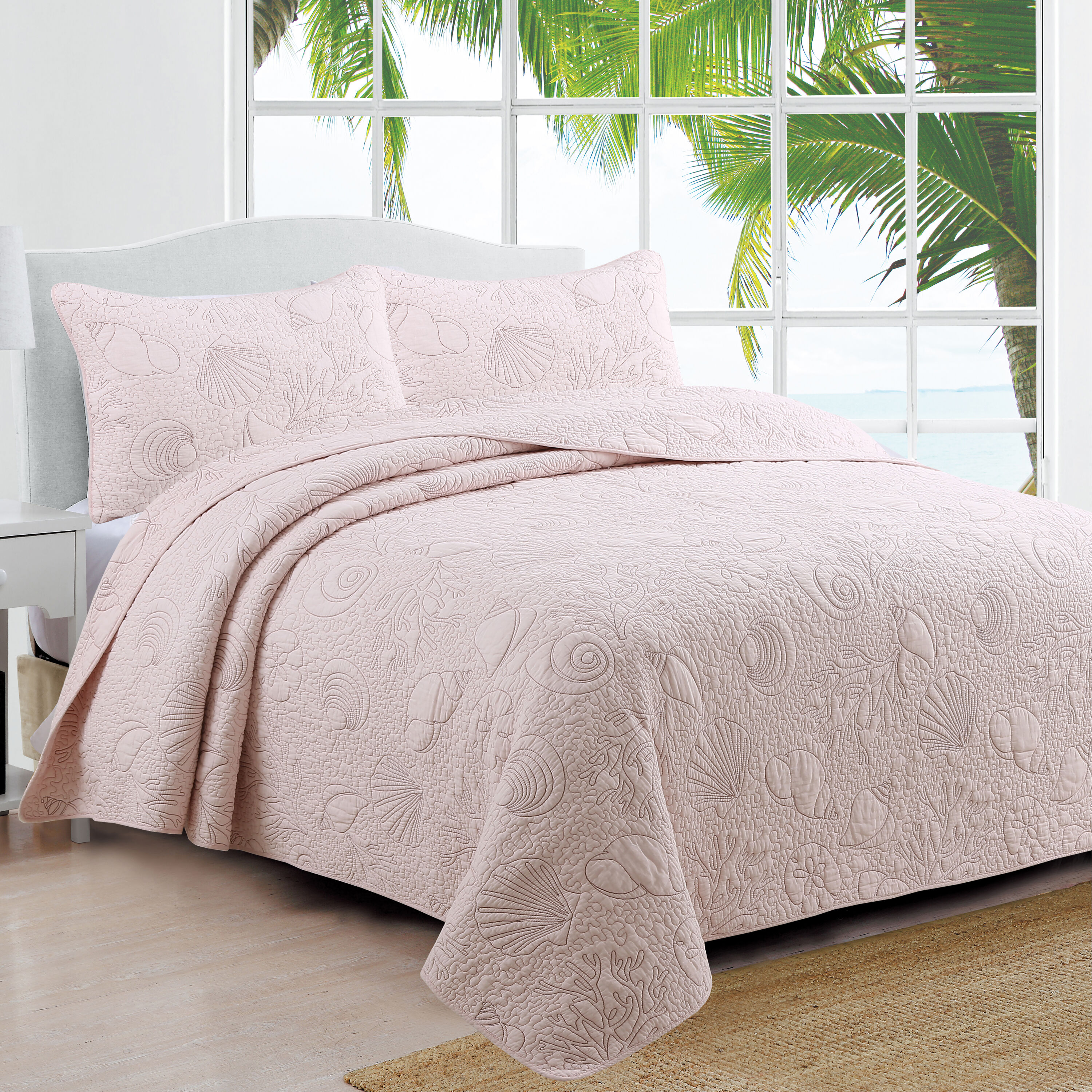 Estate Collection 173619 3 -Piece Blush King Quilt Set
