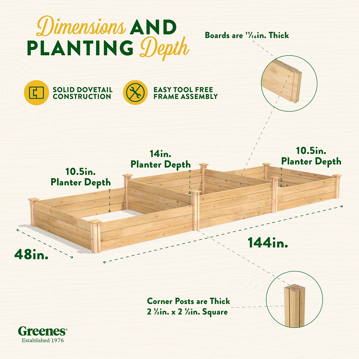 Cedar Wood Tall Tiers Raised Garden Bed