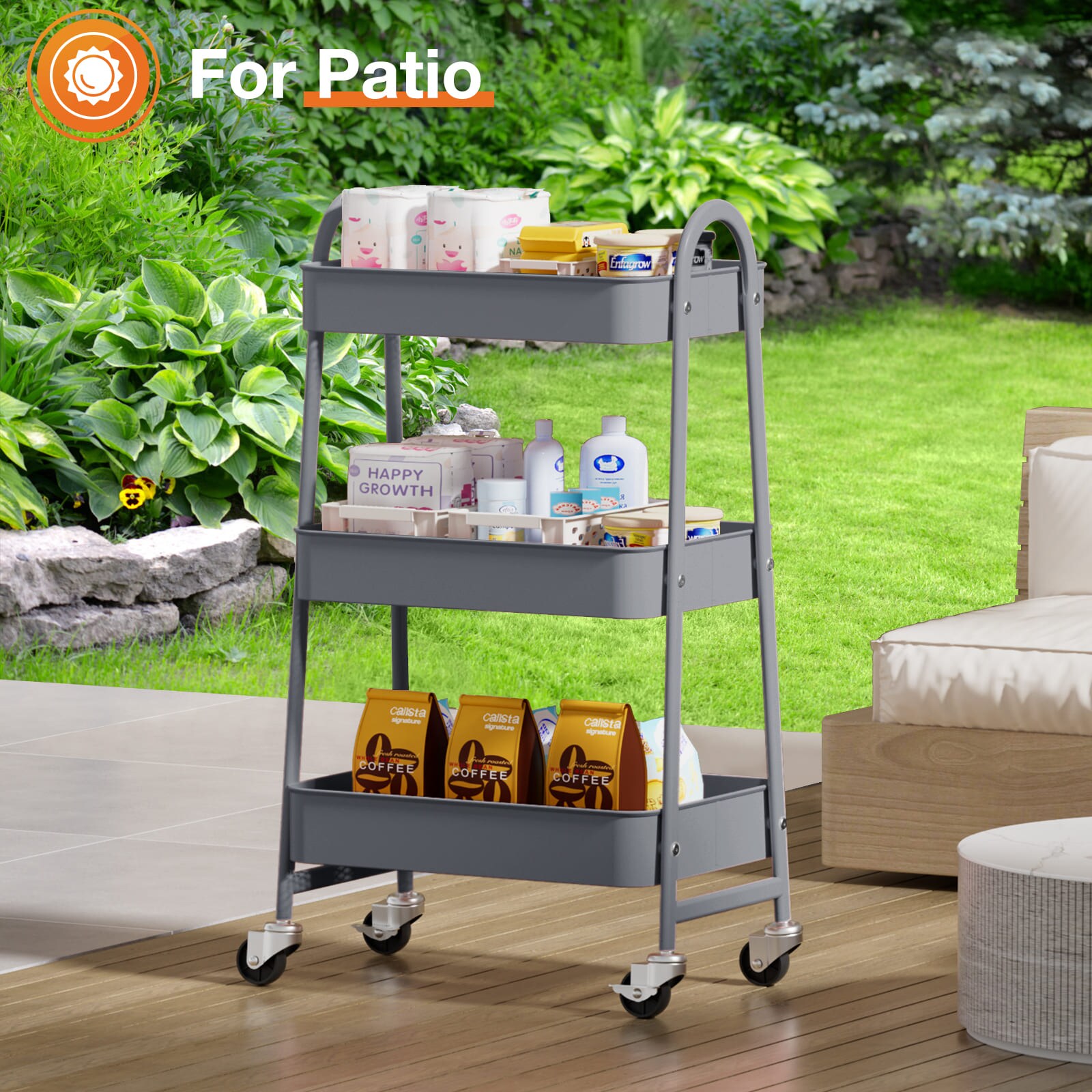 Sweetcrispy L-SN-TC3L-GY Utility-Carts - View #7
