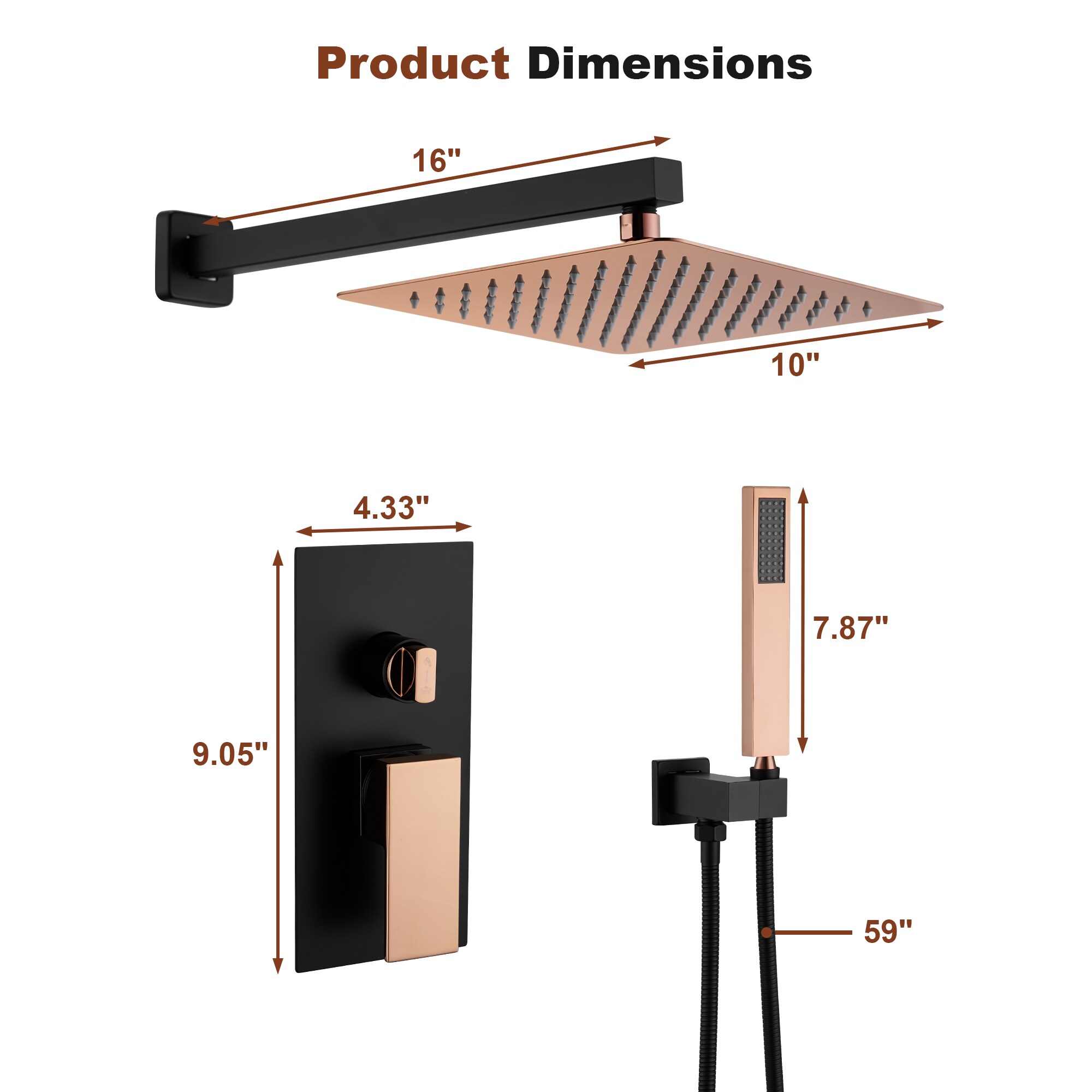 CASAINC WF-DB96102BN-10 Showerhead-Bar-Panels - View #8