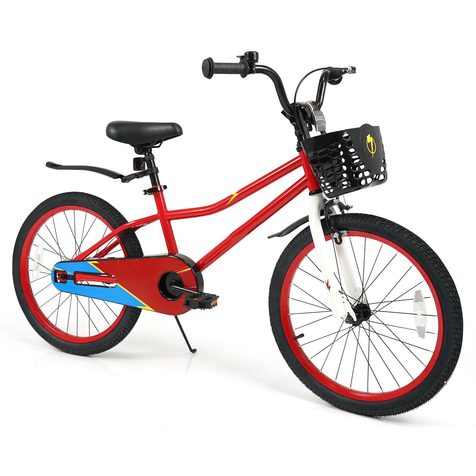 Slickblue 20 Inch Bike Youth Bicycle for Outdoor Riding Neighborhood Streets and Sidewalks Navy/Red/White