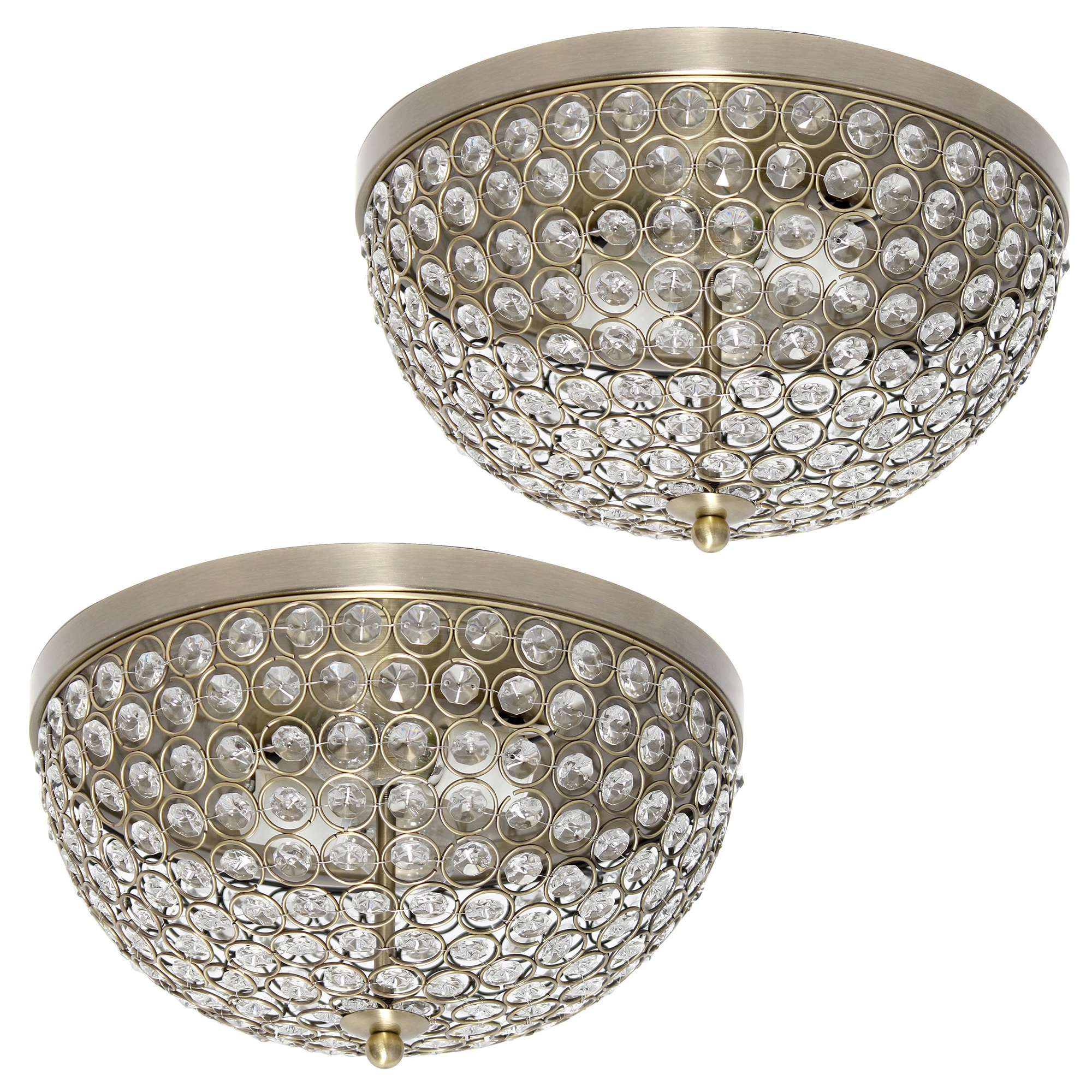 Lalia Home LHM-2000-AB-2PK Classix 4 -Light 13-in Multiple finishes Multiple colors/finishes Flush Mount Light