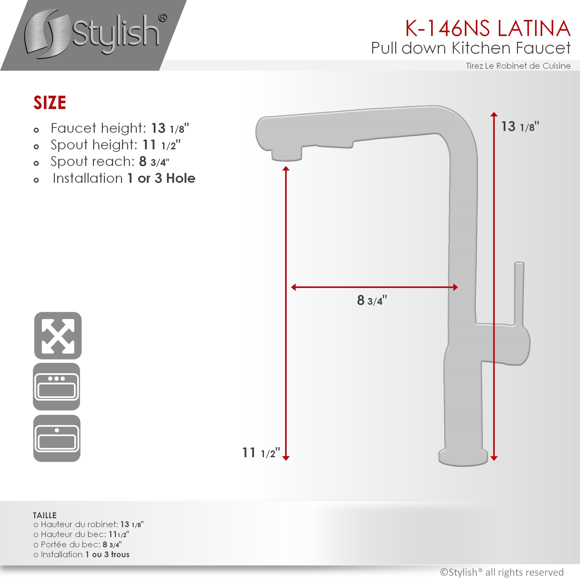Matte Black Stainless Steel Pull Down Kitchen Faucet with Spray