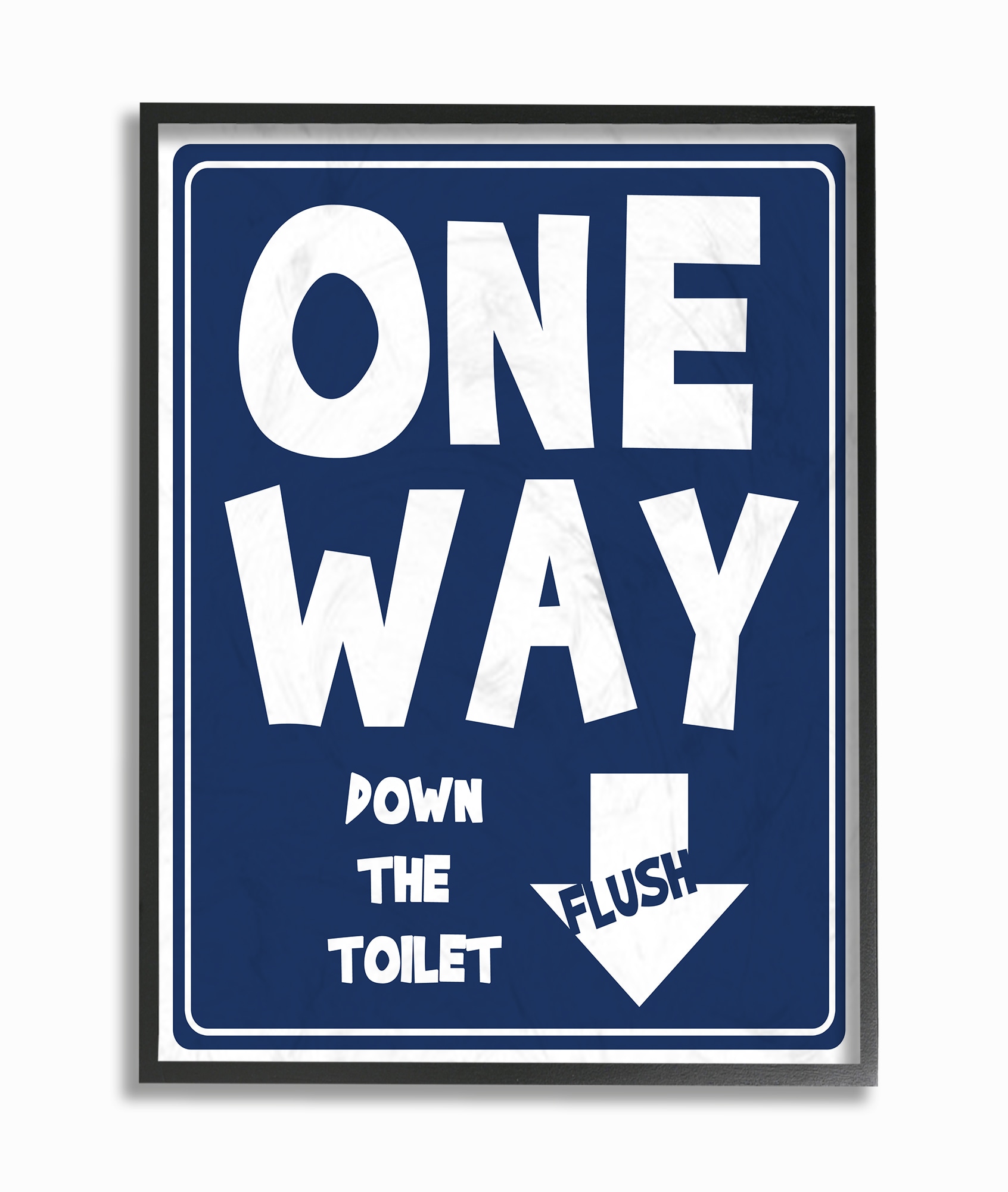 Stupell Industries WRP-1203-FR-16X20 One Way Down Toilet Sign Anna Quach Framed 20-in H x 16-in W Bath Print