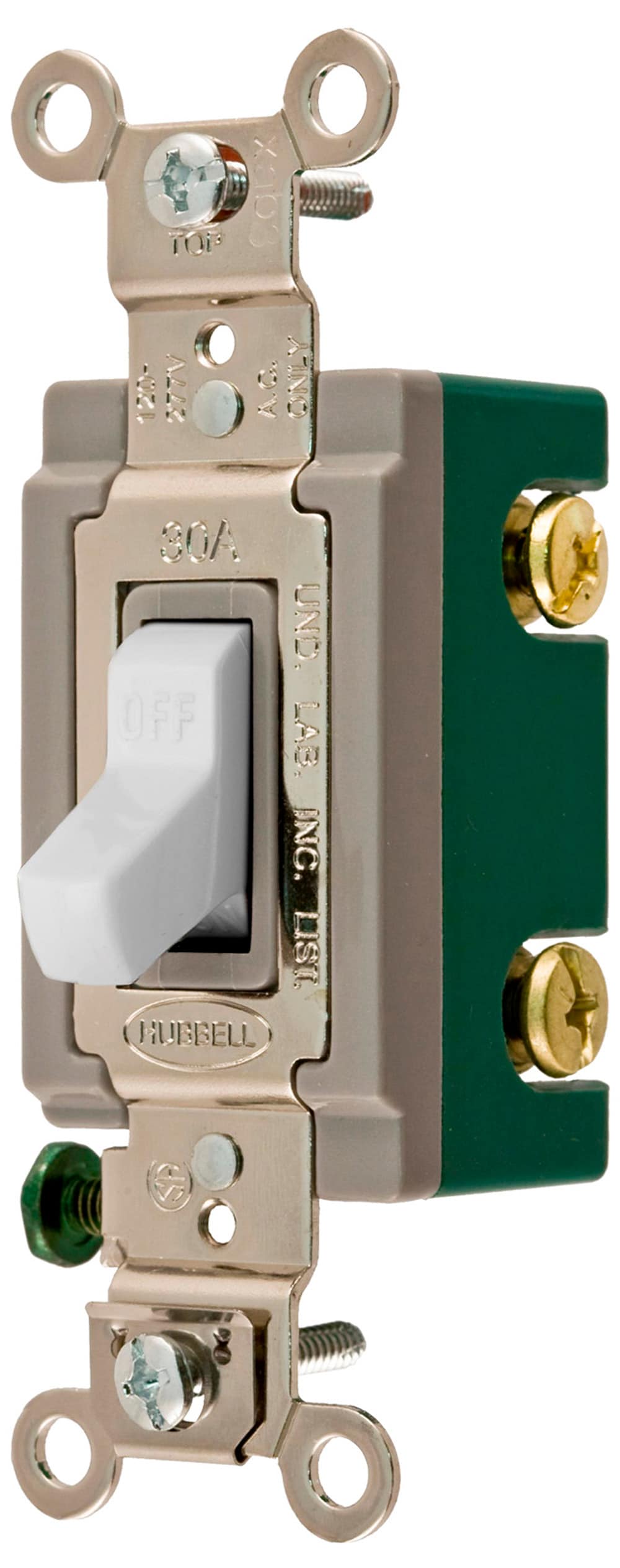 Hubbell 30 Amp Double Pole Toggle Light Switch White In The Light