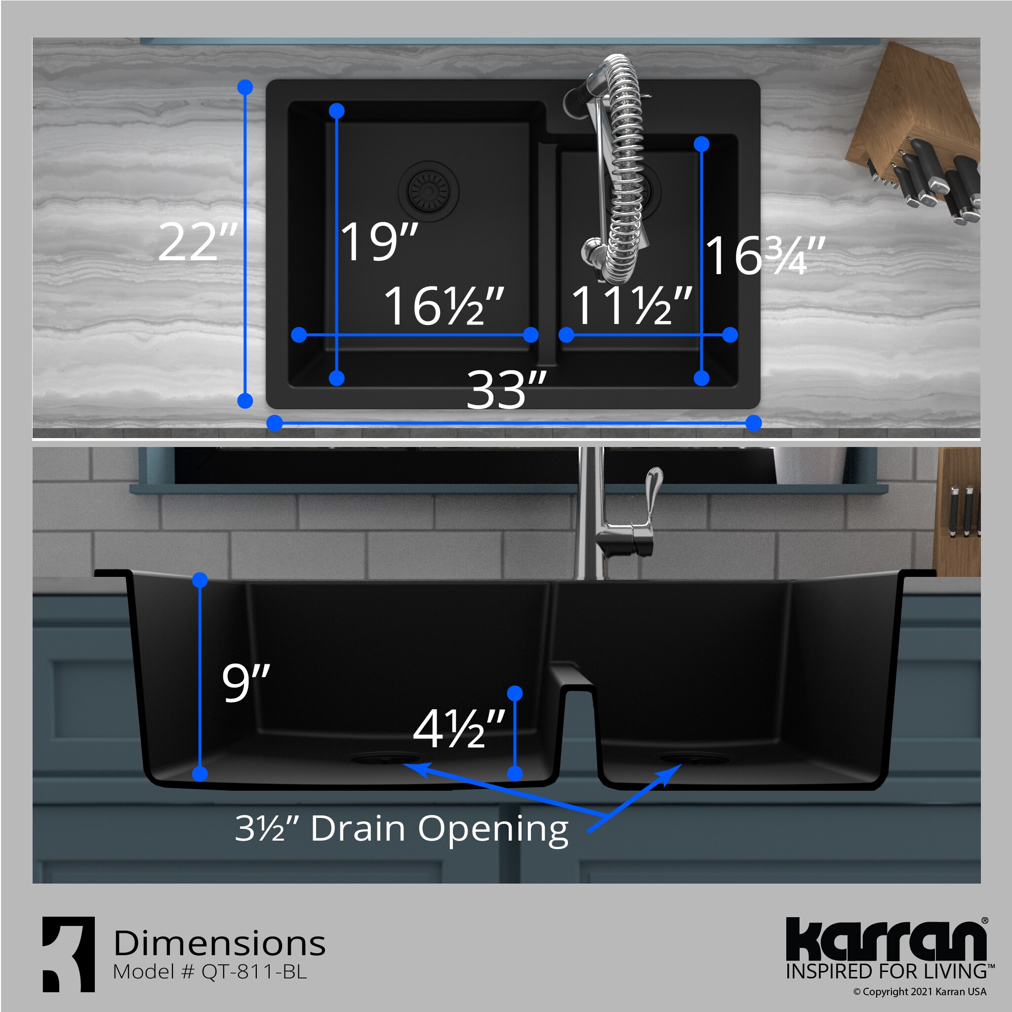 Karran QT-811-BL Kitchen-Sinks - View #8