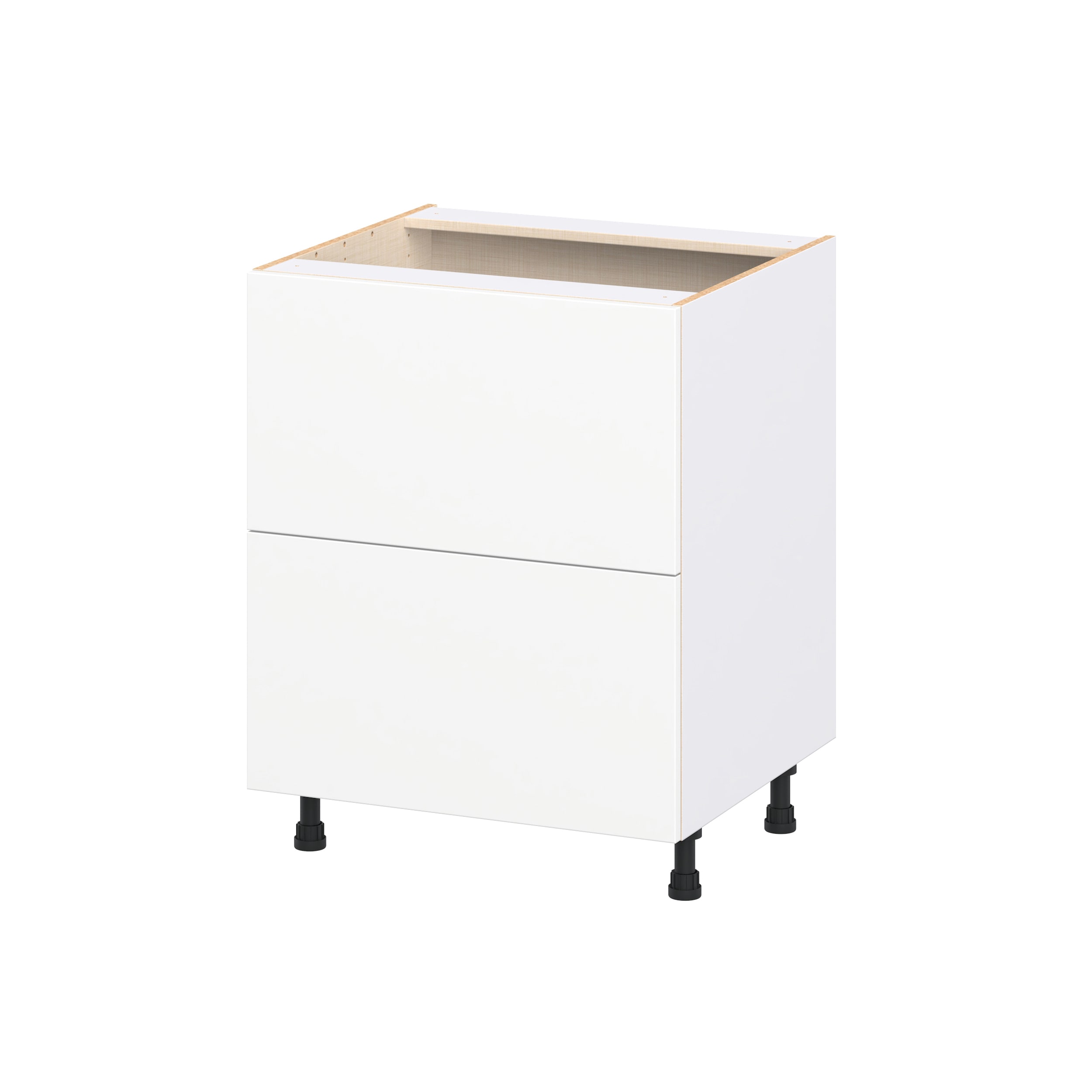 Hugo&Borg DSB2D27-LA Lasalle 27-in W x 34.5-in H x 24.5-in D Bright White Slab 2 -Drawers Drawer Base Fully assembled Cabinet Flat Panel Slab