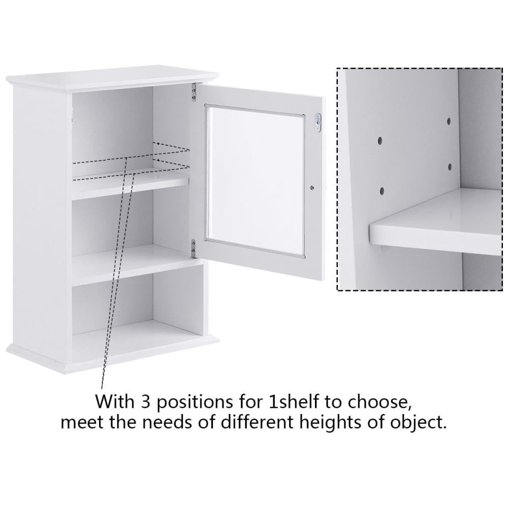 WELLFOR CY bathroom cabinet 14-in x 20-in x 7-in White Bathroom Wall ...