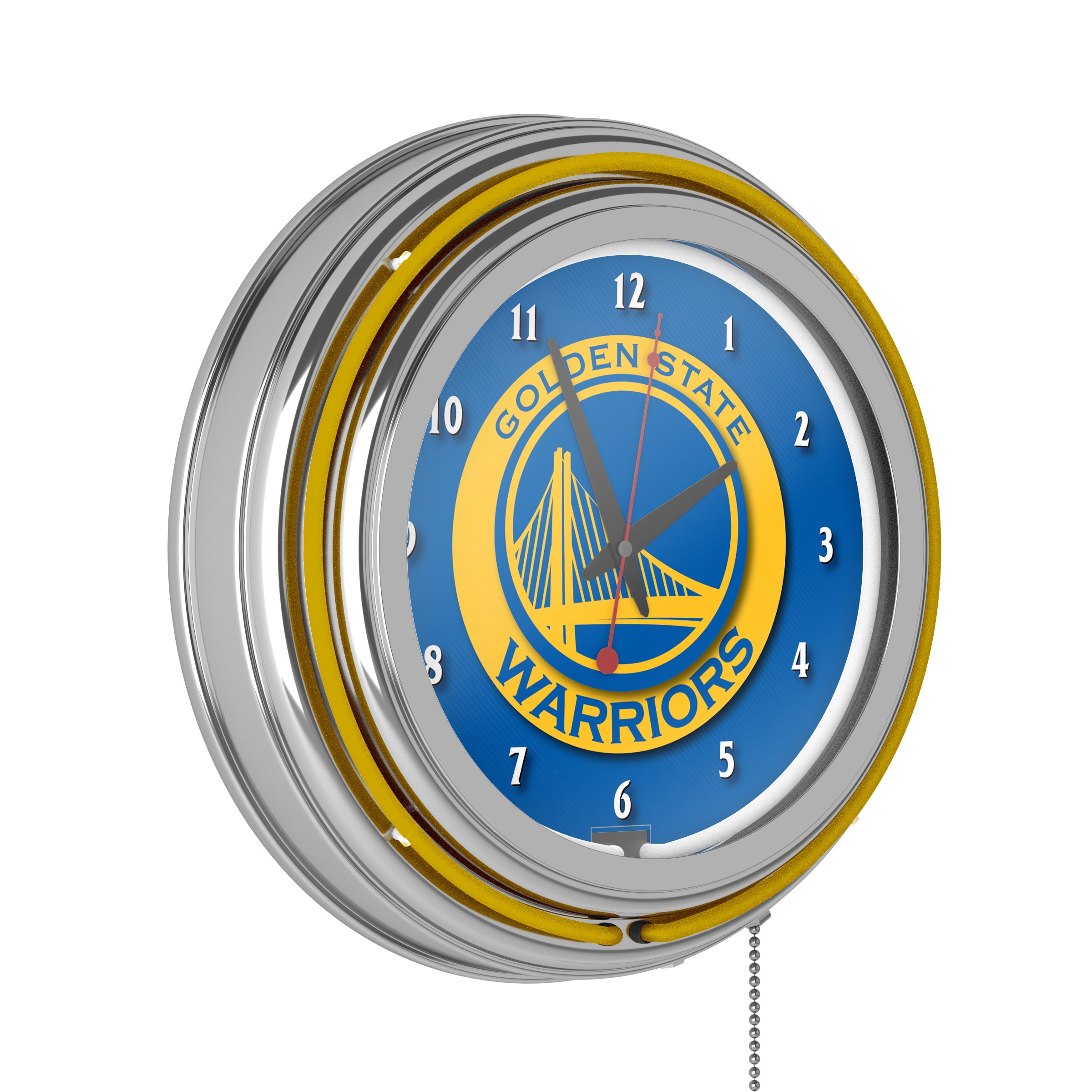 Trademark Gameroom NBA1400-GSW Golden State Warriors Clocks Analog Round Wall Vintage