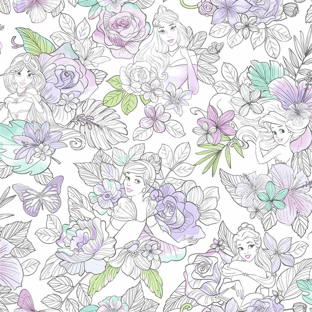 York Wallcoverings Disney Kids Vol. 4 56-sq ft Purple Non-woven Floral