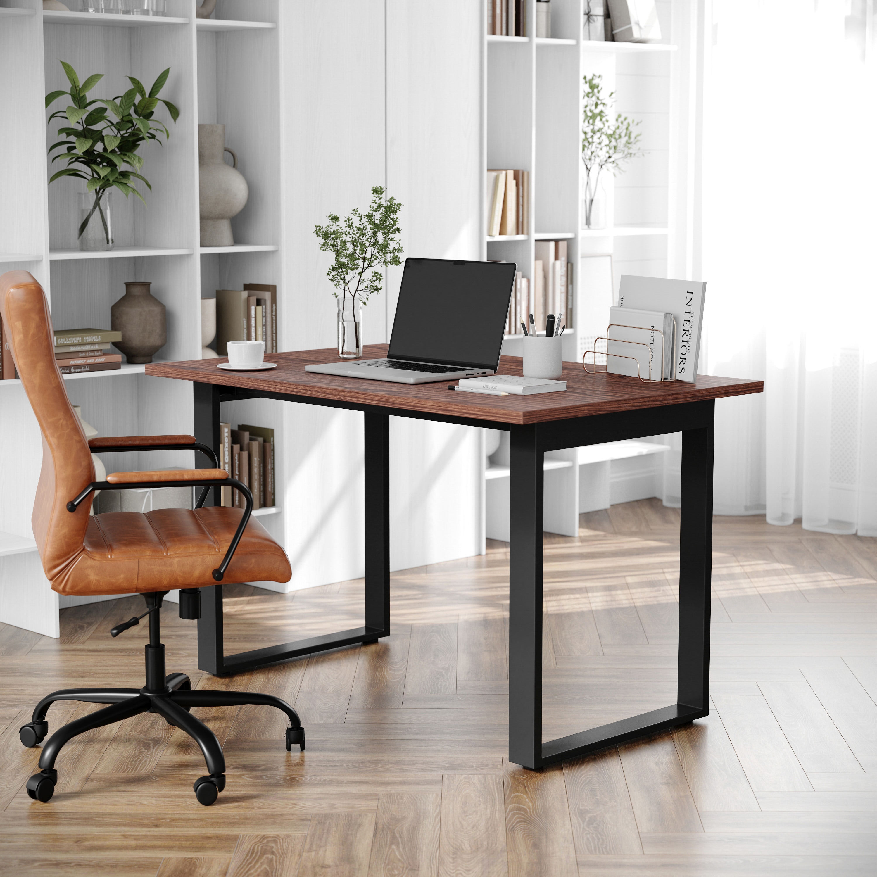 Flash Furniture 196861129308 Redmond Commercial 48x30 Conference Table with 1-in Thick Double Sided Laminate Table Top with PVC Edging and Heavy Duty U-Frame Steel Base; Walnut