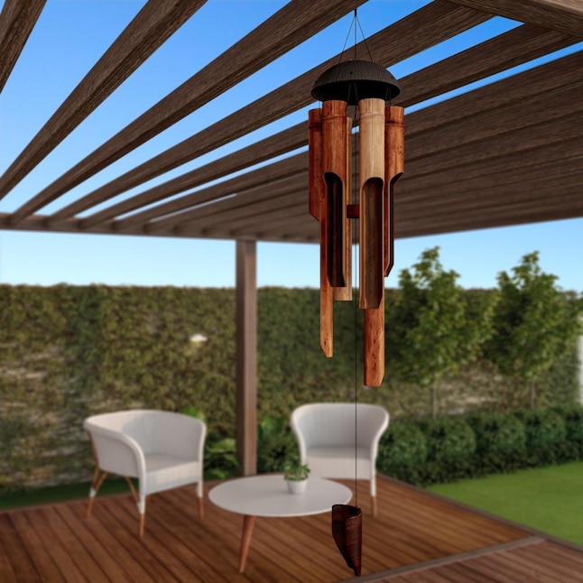 New Charming Wood Windchimes Tuned Handcrafted Wind Chime with Metal pipes