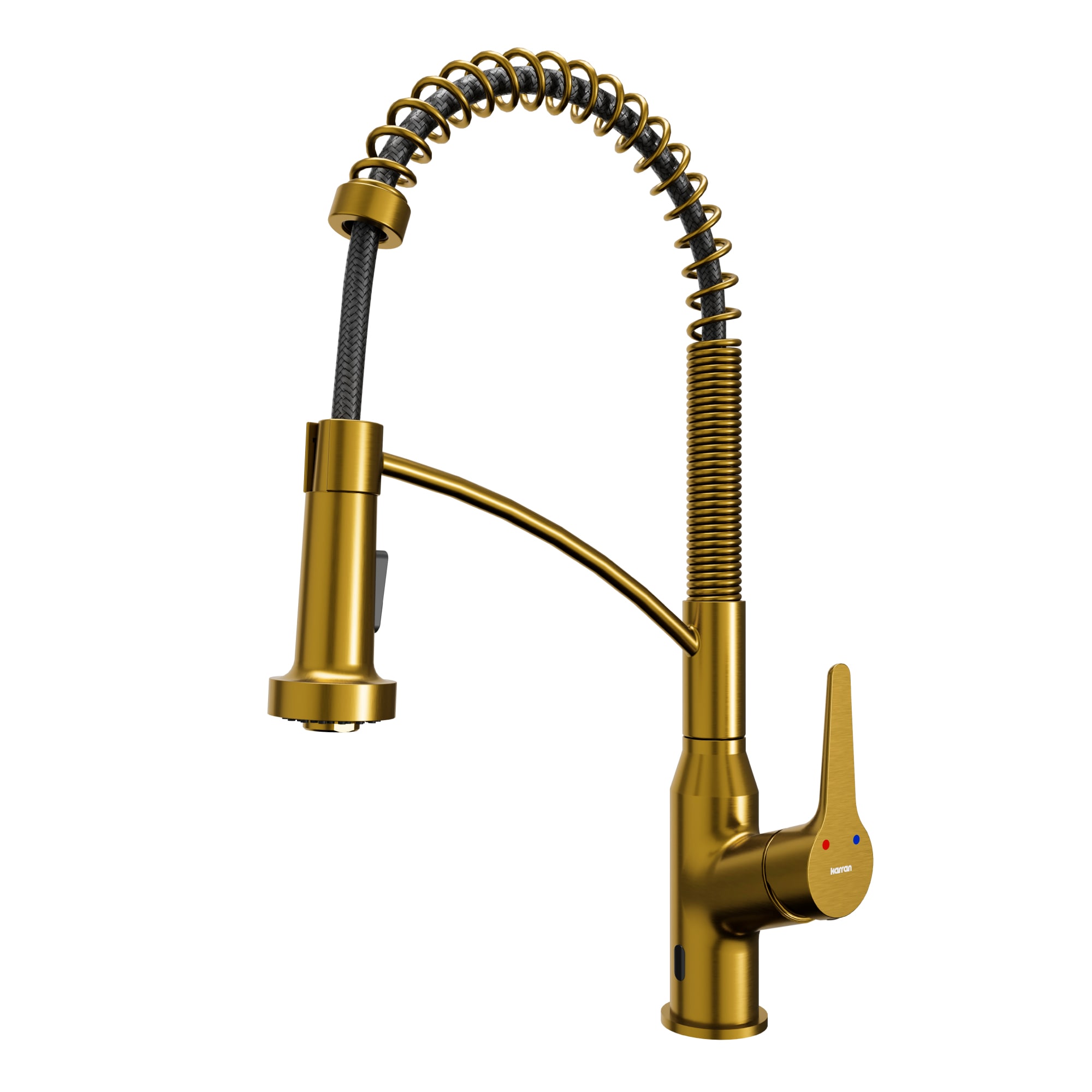 Karran KKF215G Gold Single Handle Deck-mount Touchless Pull-down Kitchen Faucet with Sprayer
