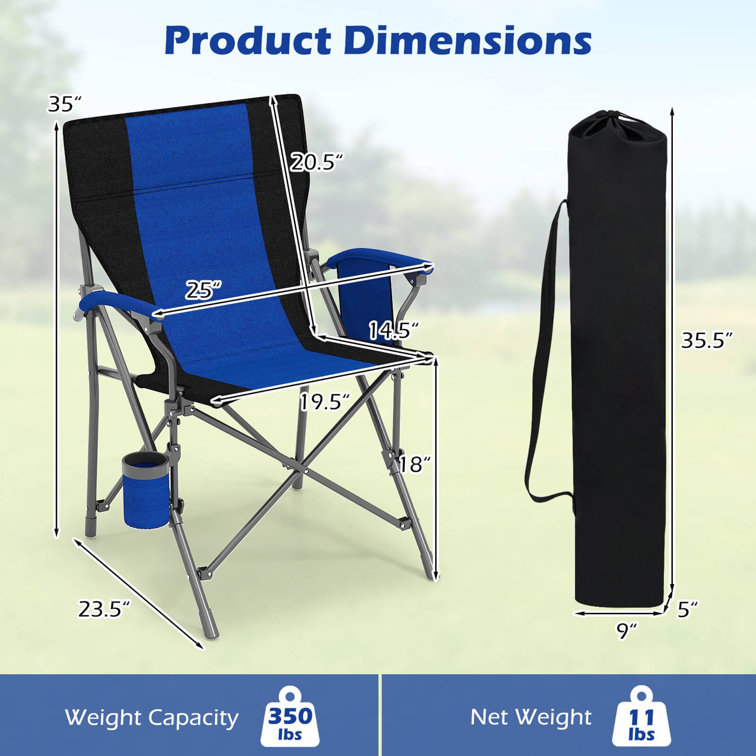 Costway CSHY001735 Beach-Camping-Chairs - Thumbnail View #3