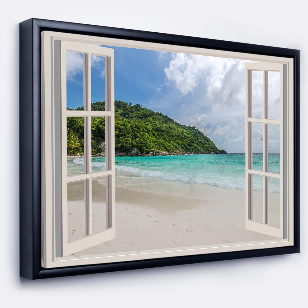 Designart FL11437-42-32-FLB Wood Floater frame 32-Inches H x 42-Inches W Coastal Canvas Print