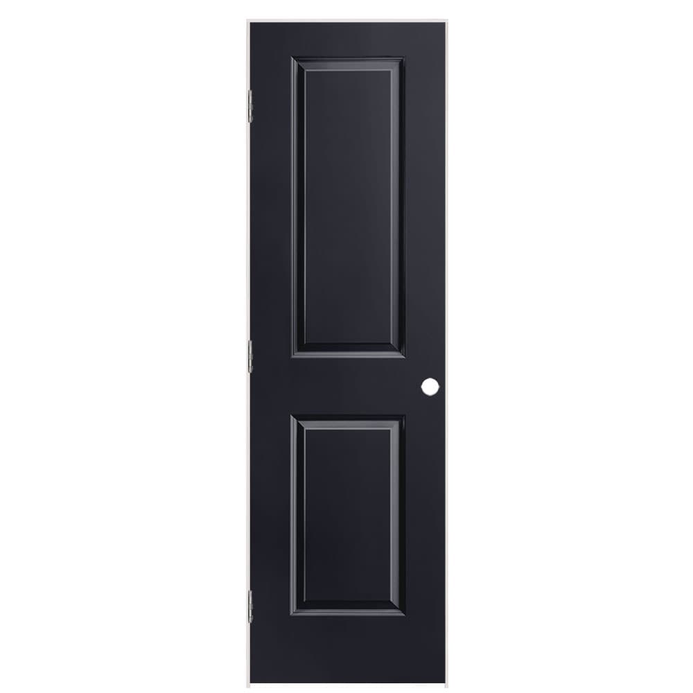 Masonite 1316138 24-in x 80-in Midnight Solid core 2-panel square Right hand Smooth Prefinished Molded composite Flat Jamb Single Prehung Interior Door