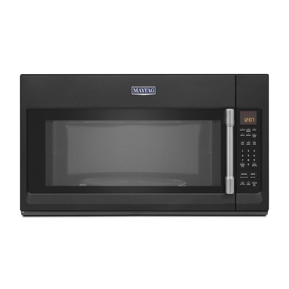 Maytag MMV4206HK 2.1-cu ft 1000-Watt Over-the-Range Microwave with Sensor Cooking (Cast Iron Black)