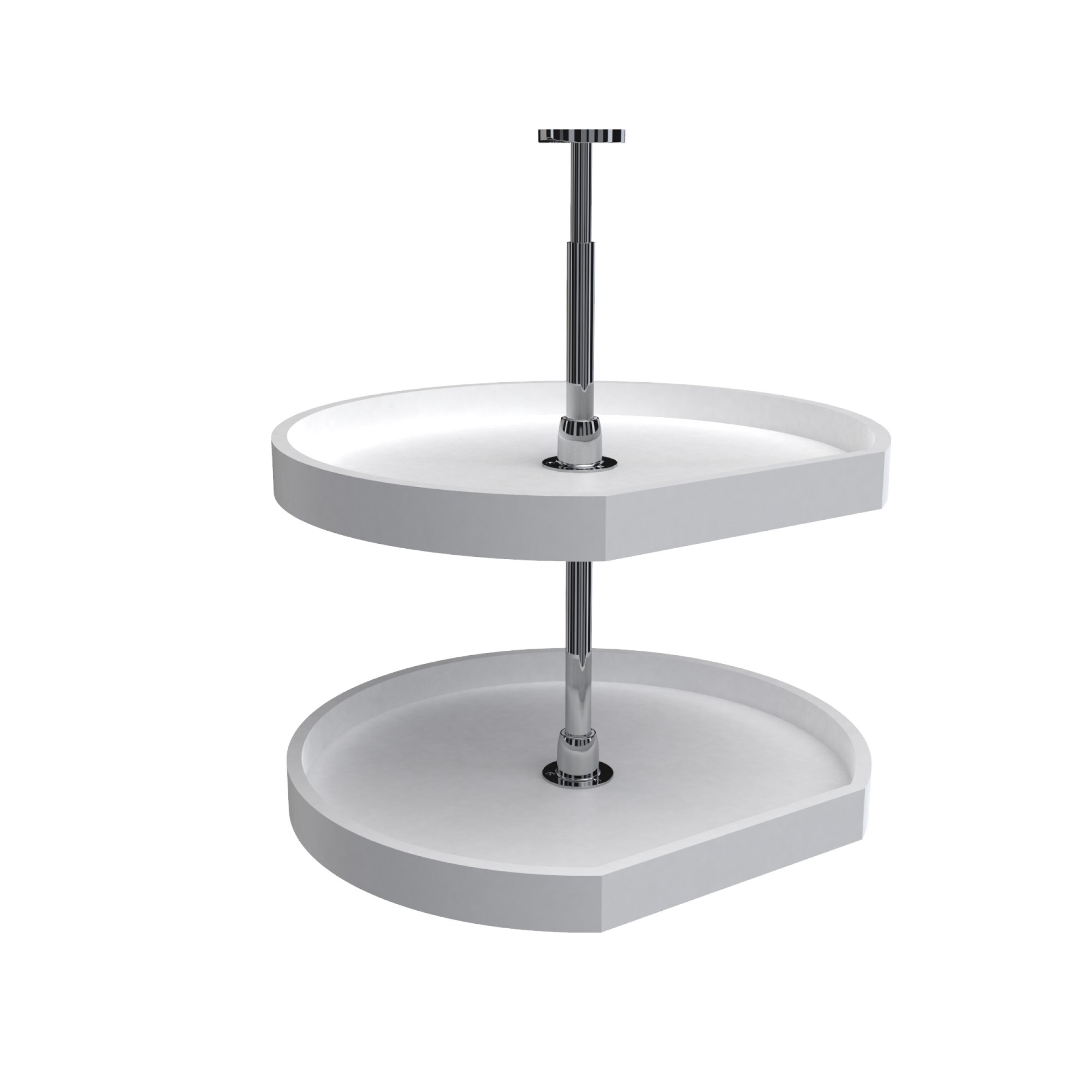 Rev-A-Shelf 6272-22-11-52 2 -Tier White Plastic Adjustable Height D-shape Cabinet Lazy Susan