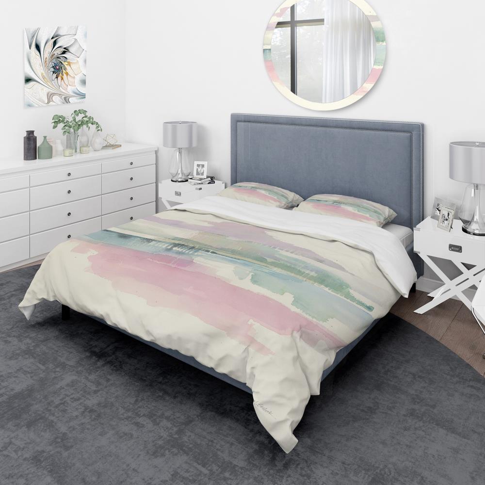 Designart BED30016-T 3 -Piece Pink Twin Duvet cover Set