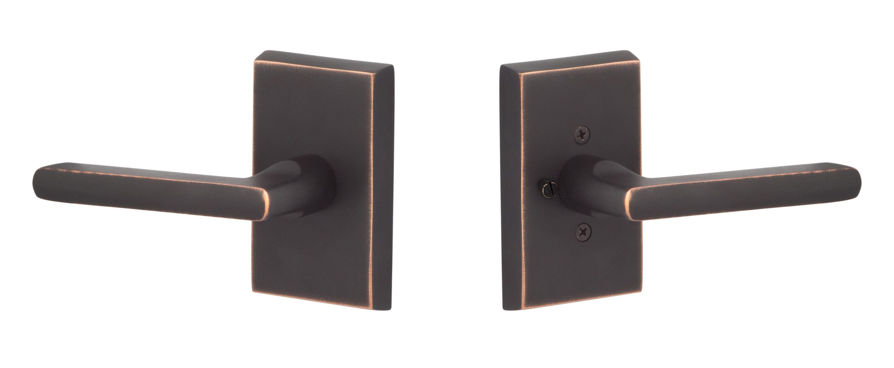 Sure-Loc Hardware Ridgecrest Mountain Logan Satin Brass Interior Bed/Bath  Privacy Door Handle