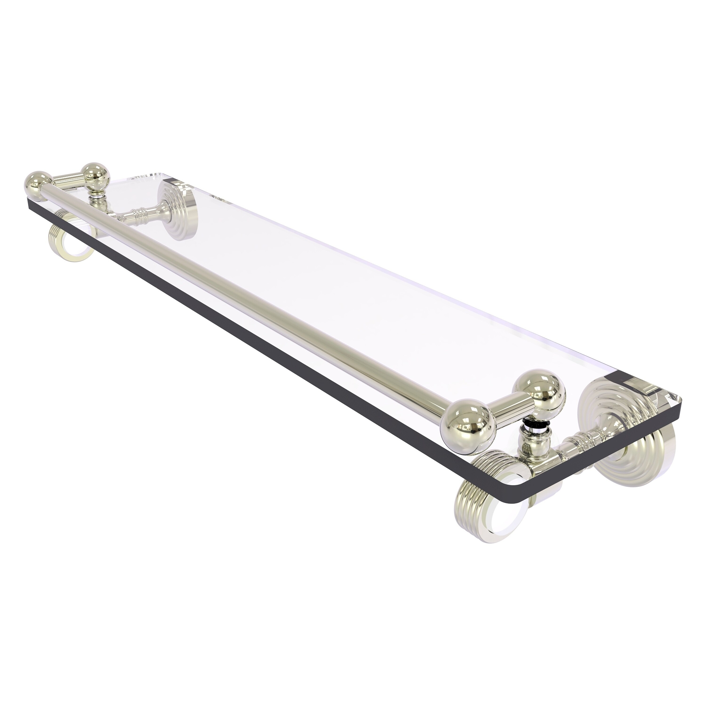 Allied Brass PG-1G-22-GAL-PNI Pacific Grove Polished Nickel Wall mount Bathroom Shelf ( 22-in x 3.5-in x 5-in )